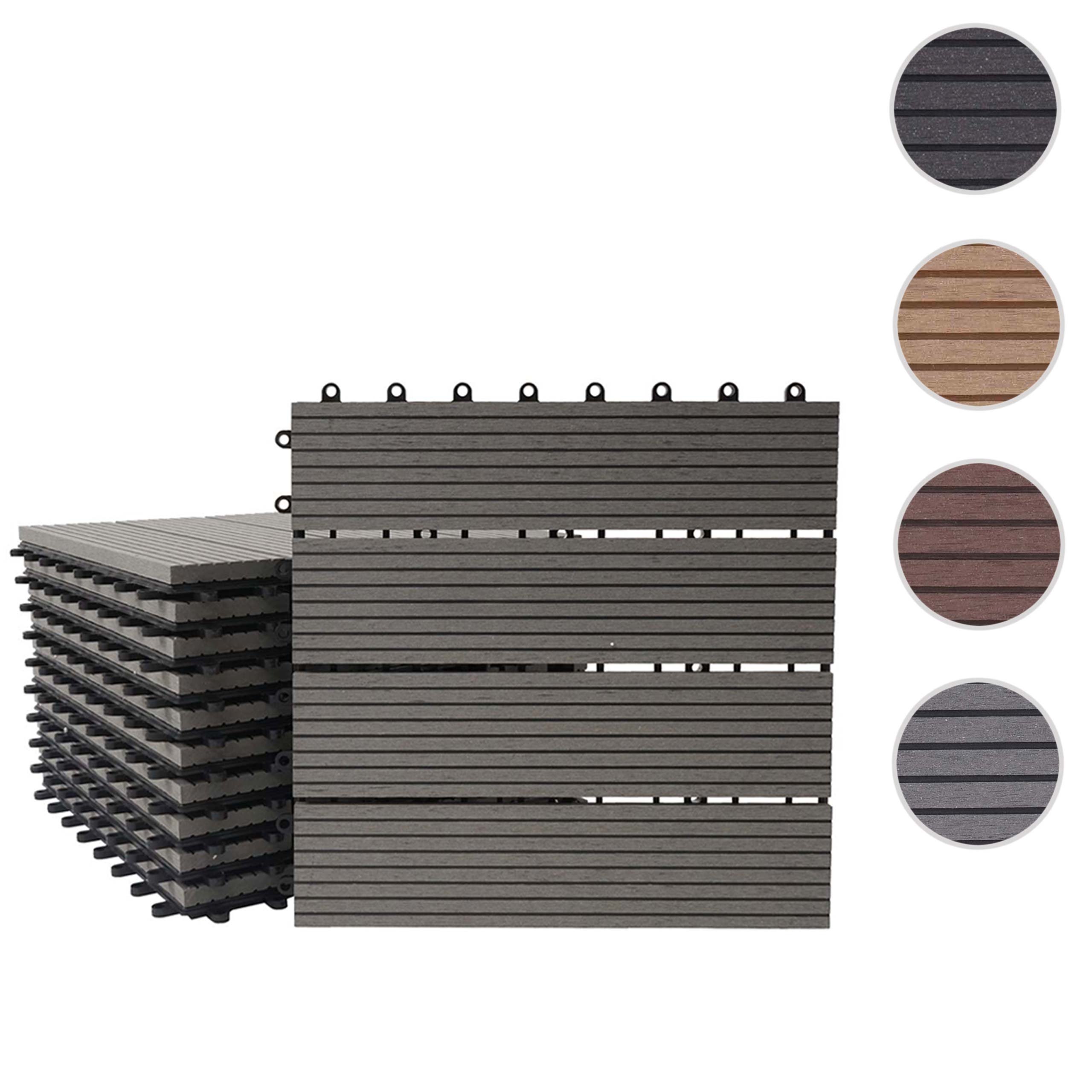Mendler WPC Bodenfliese Rhone linear - Premium grau
