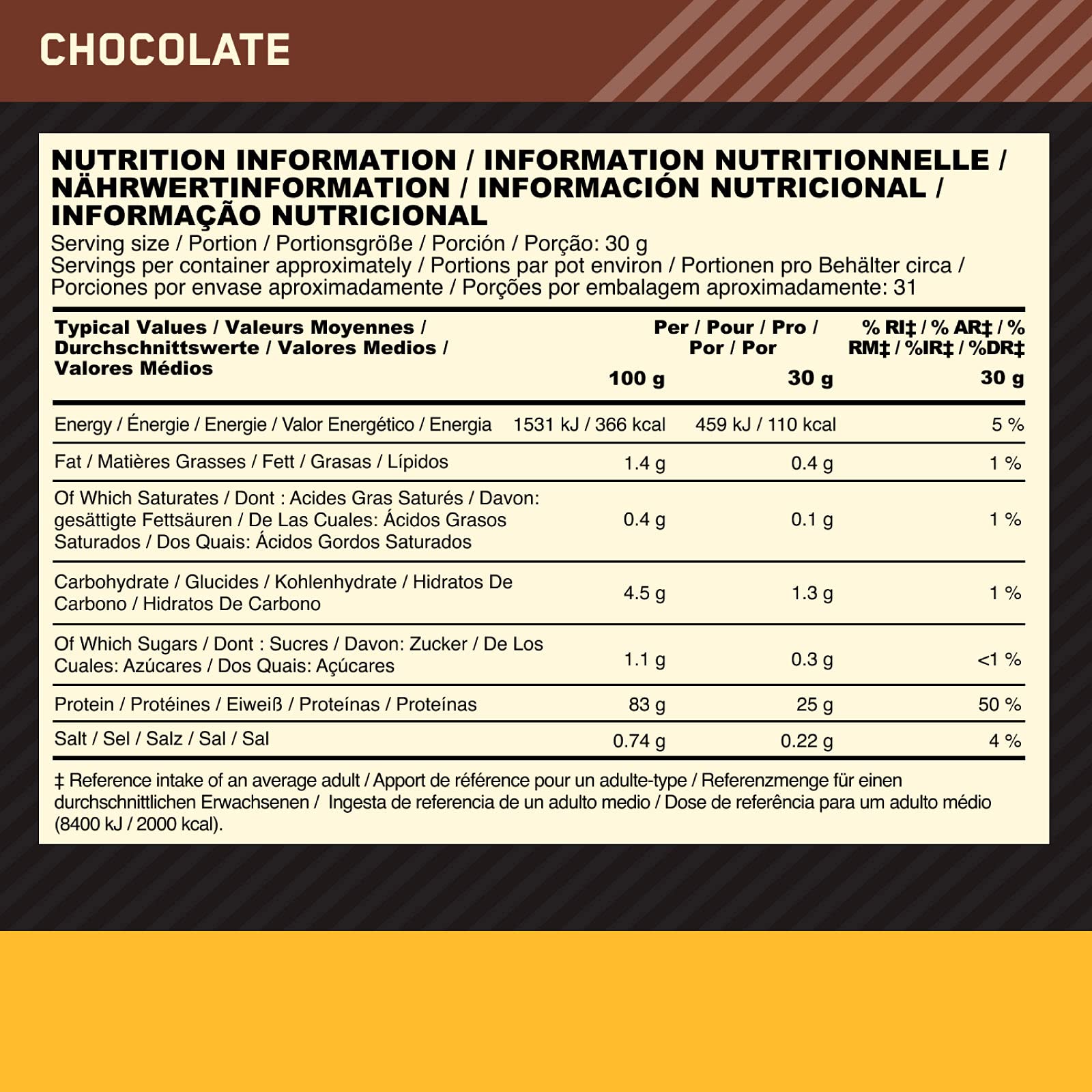 Optimum Nutrition 100% Gold Standard Isolate Proteine Whey in Polvere con BCAA Cioccolato 930g 31 Porzioni + SHAKER