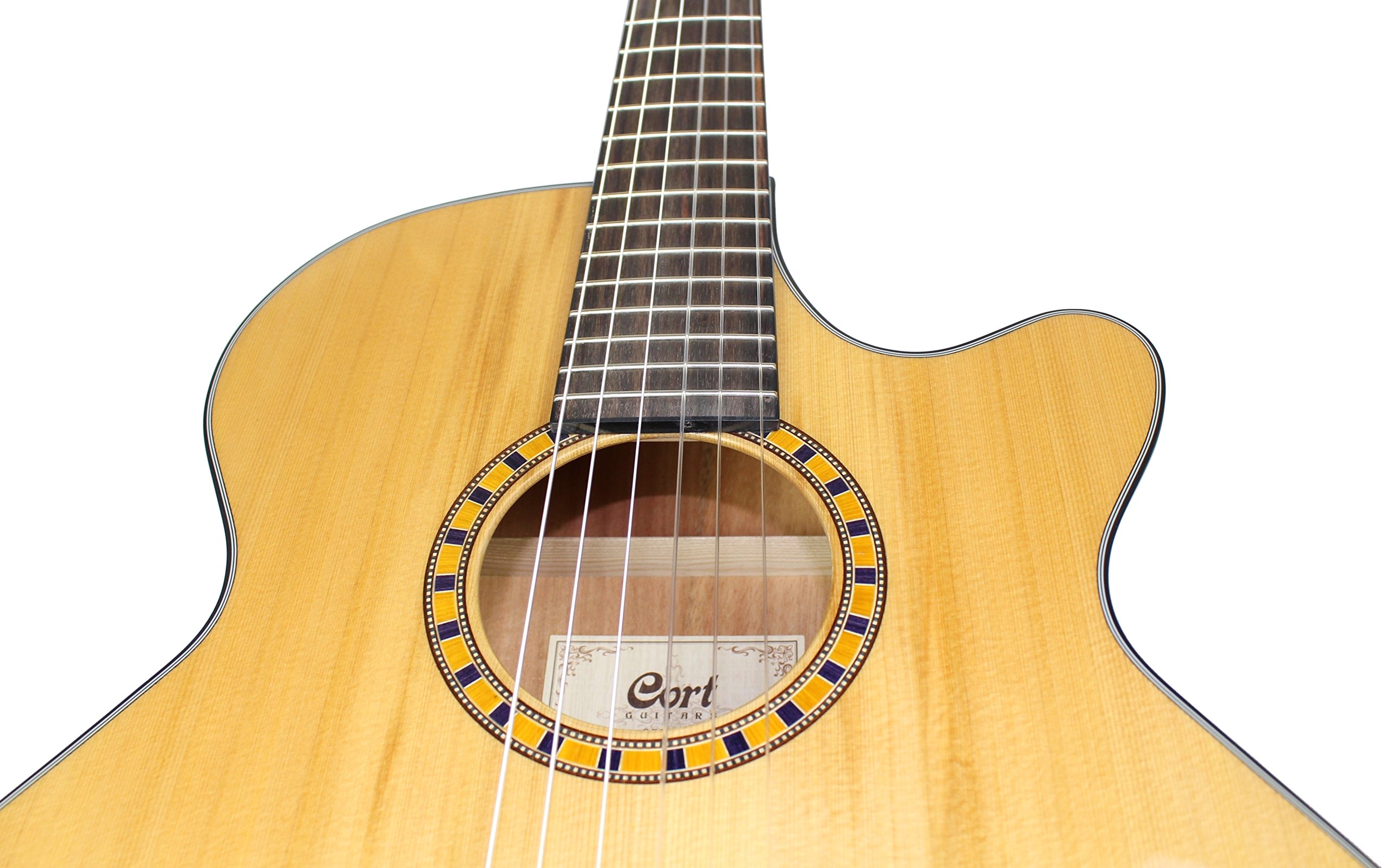 Cort CEC-5 Guitare Folk électro cordes Nylon Naturel brillant
