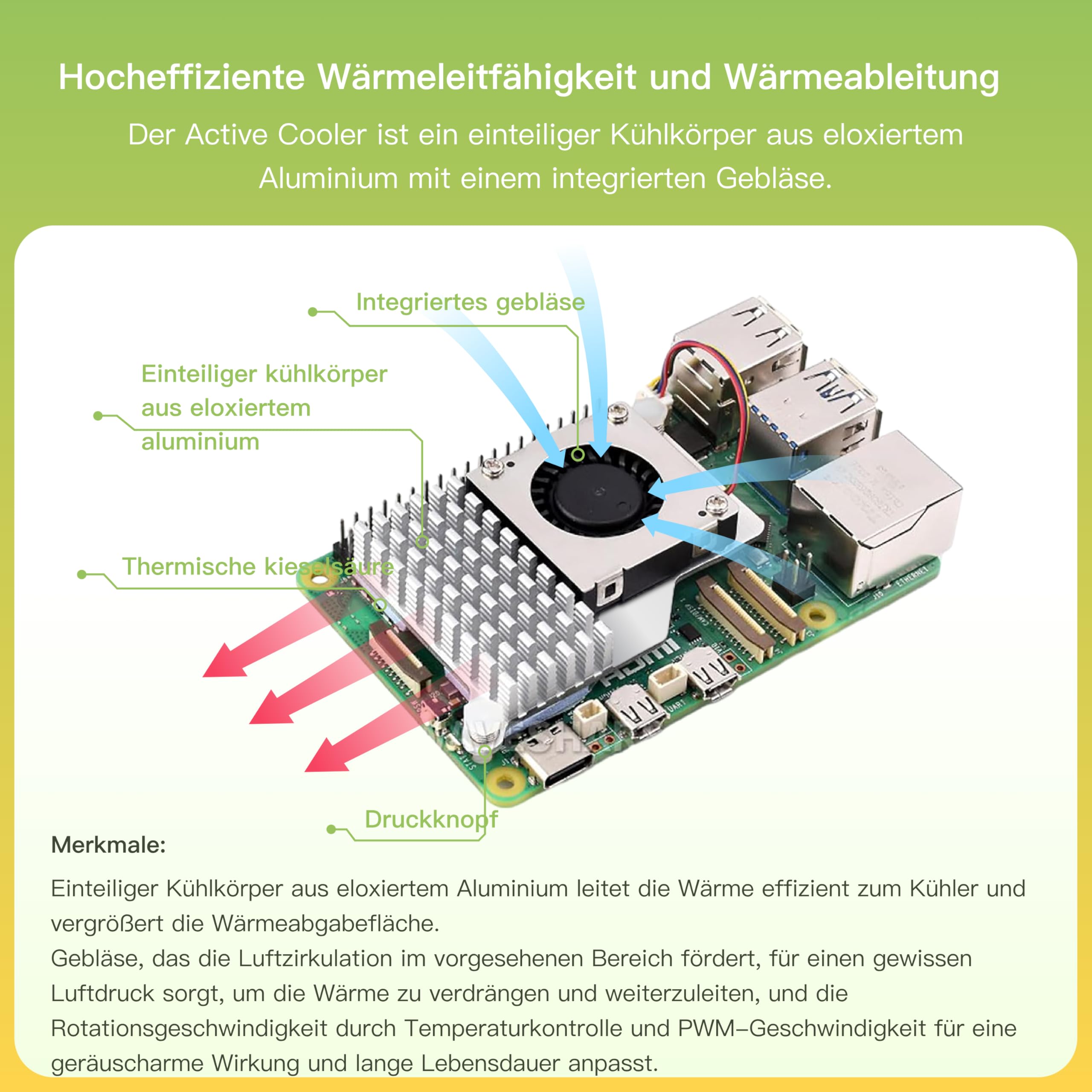 iRasptek Starter Kit for Raspberry Pi 5-64GB Edition von OS-Bookworm vorinstalliert (Rote und weiße Gehäuse) (4GB-64GB)