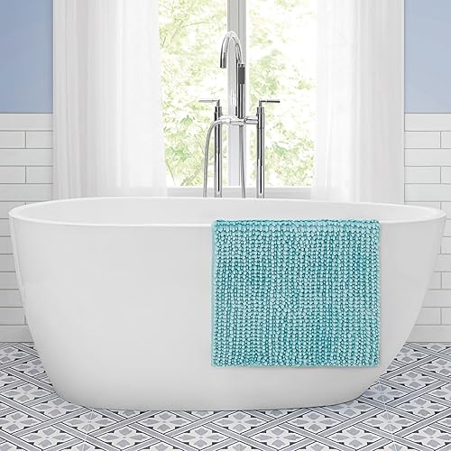 Miniatura 5 de Laura Ashley Tapete de baño de felpilla con mantequilla, absorbente, lanudo y antideslizante, alfombra de felpa para bañera y fregadero, 2 piezas