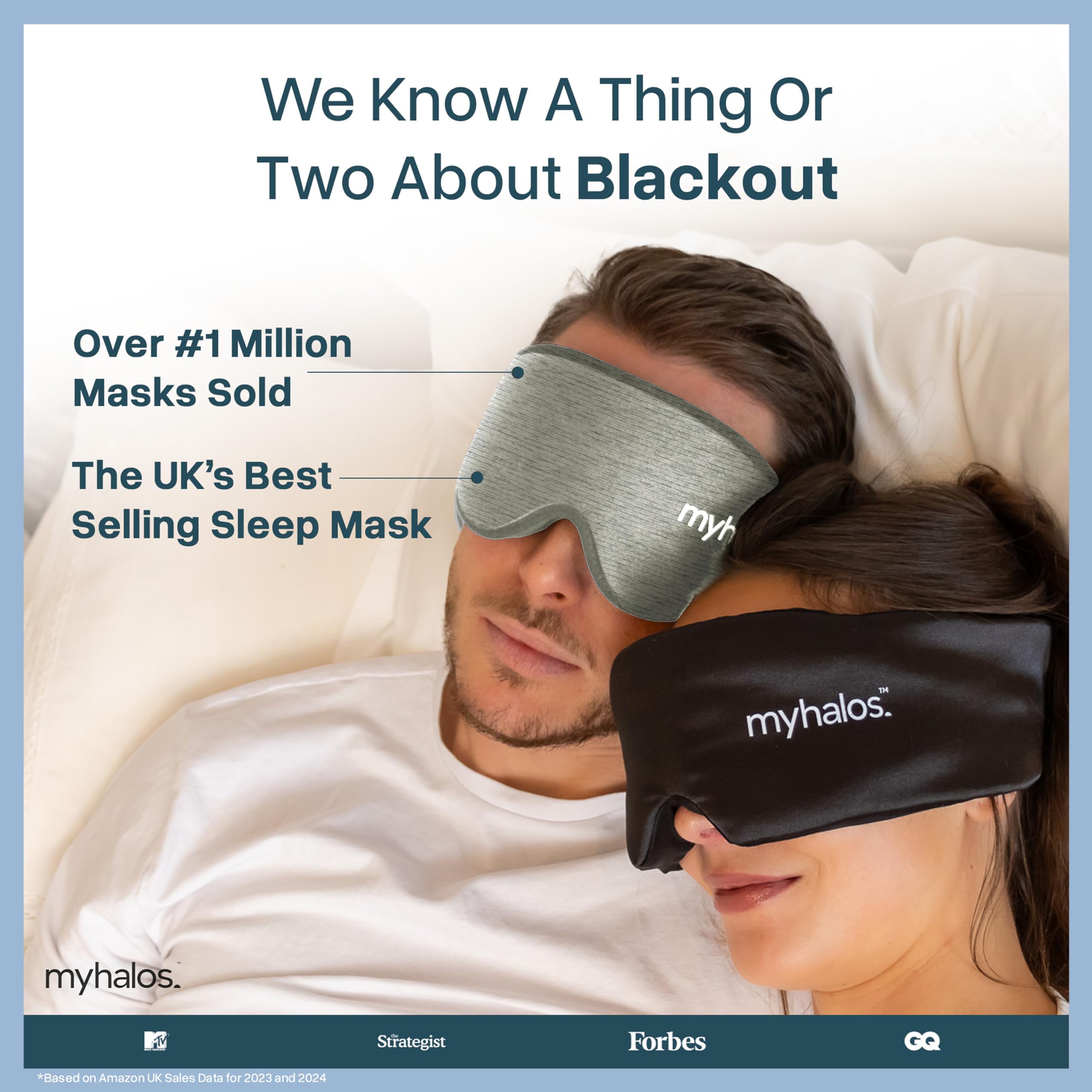 MyHalos® Sleep Mask – 3D Blackout Eye Mask for Women & Men, Side Sleepers, Zero Pressure Memory Foam Eyelash Friendly, Breathable,Award-Winning Sleep Aid for Travel (Black, 1 Count (Pack of 1)): 1 Count (Pack of 1) Grey