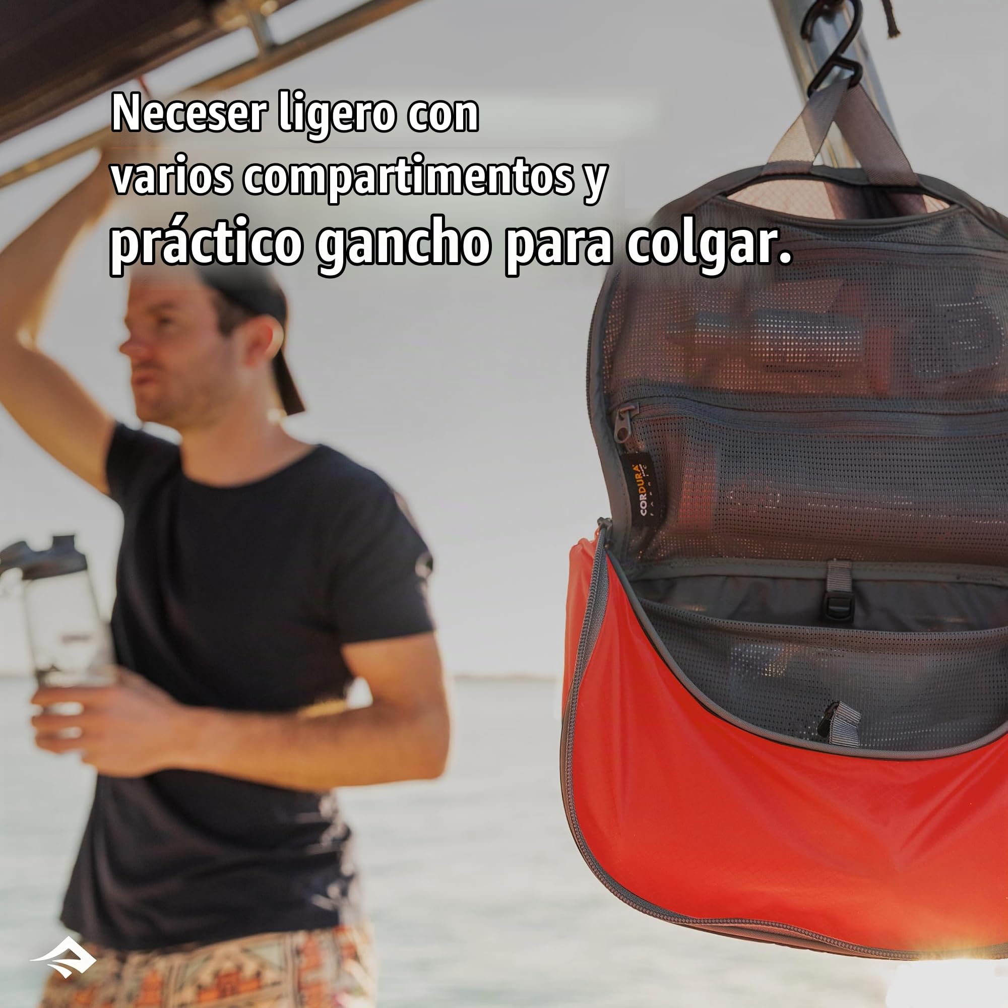 Sea to Summit TravellingLight Hanging Toiletry Bag, Travel Organizer for Men and Women, Small, Spicy Orange