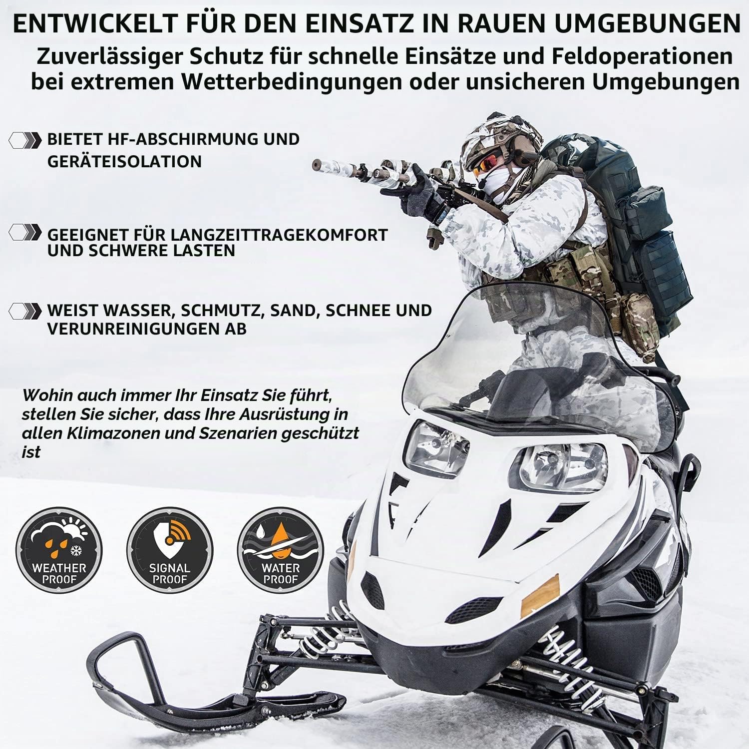 Mission Darkness Dry Shield Faraday Rucksack 40 Liter Fassungsvermögen // Wasserdichte taktische Tasche mit abnehmbaren MOLLE-Taschen, signalblockierendem Anti-Hacking-EMP-Schild für Elektronik