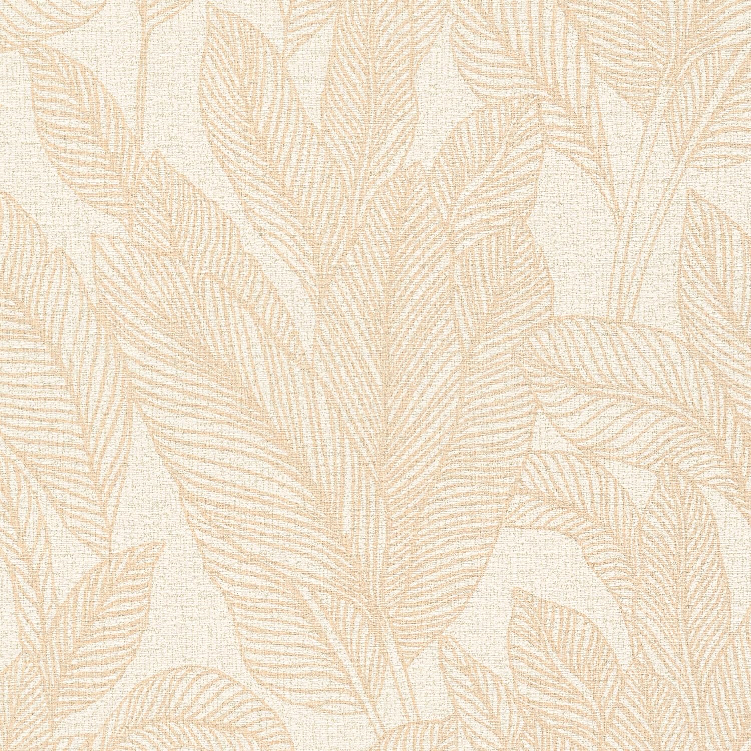 Papel pintado floral de pared no tejido color crema beige marfil Profhome 790642-GU