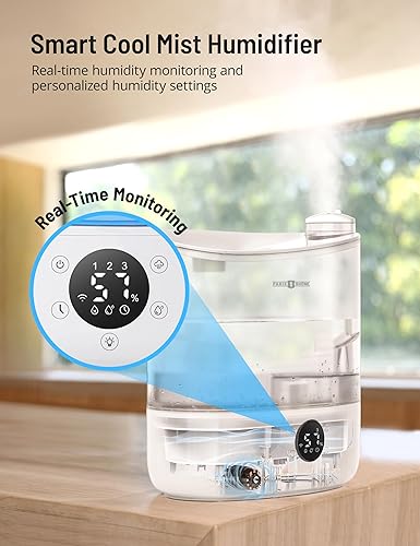 Miniatura 5 de PARIS RHÔNE Humidificadores de 6 litros para dormitorio, habitación grande, hogar, difusor de aceite esencial de llenado superior de niebla fría