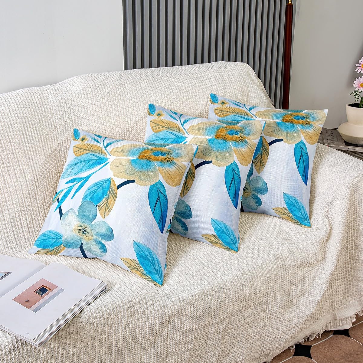 Thmyo Confezione Da 4 Federe Per Cuscini Decorativi Quadrati In 100 Cotone Comode E 837474