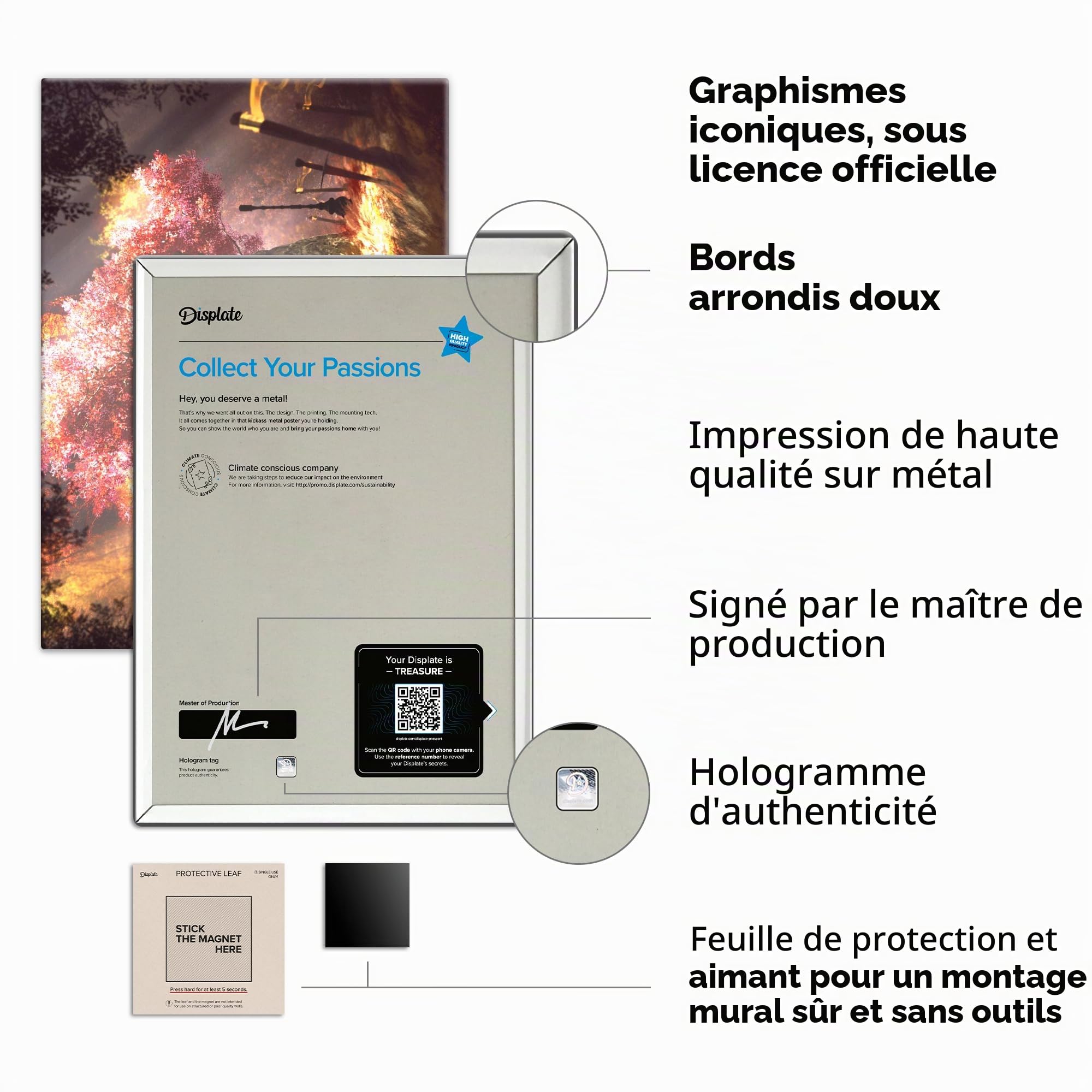 Displate Officiel Clair Obscur: Expedition 33 Poster - Sword Graveyard - Métallique Fixation Magnétique Licence Officielle Image Affiche de Haute Qualité 45 cm x 32 cm
