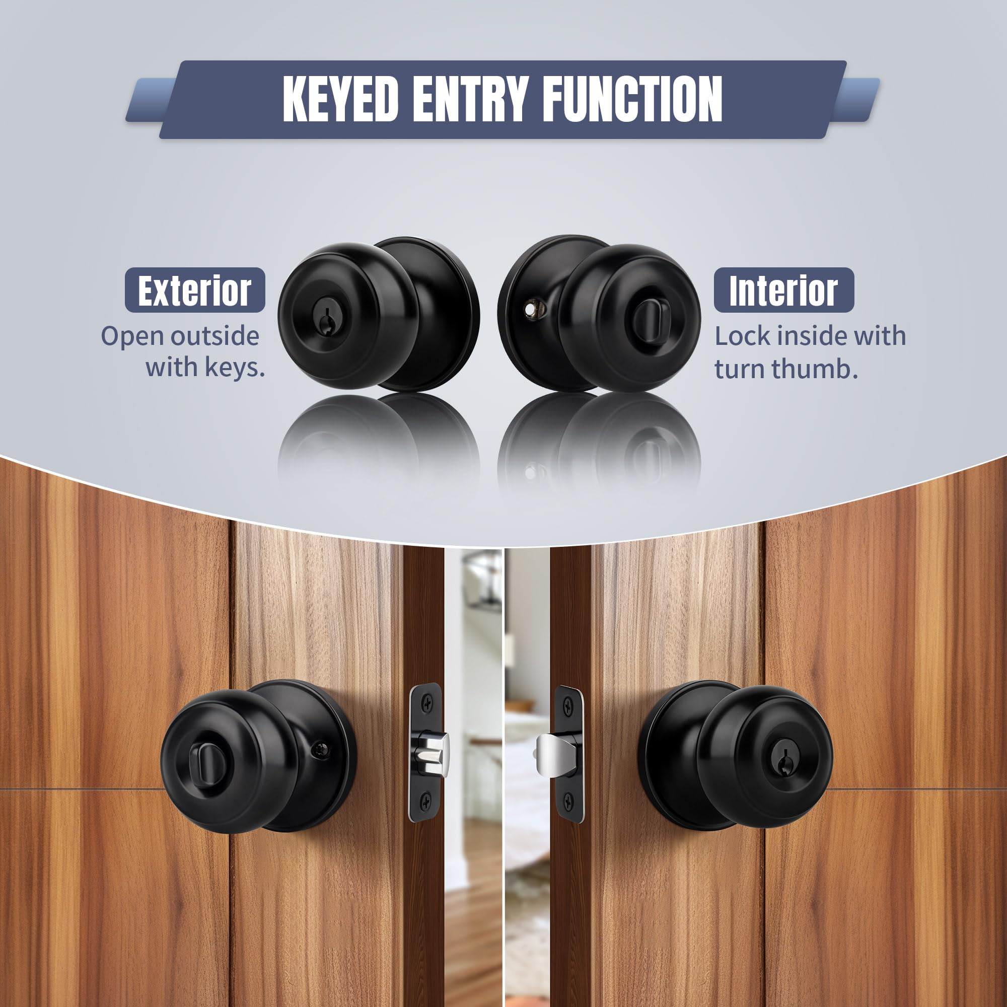 Moquin Keyed Entry Door Knob - Secure & Stylish -4 Moquin Keyed Entry Door Knob - Secure & Stylish -4