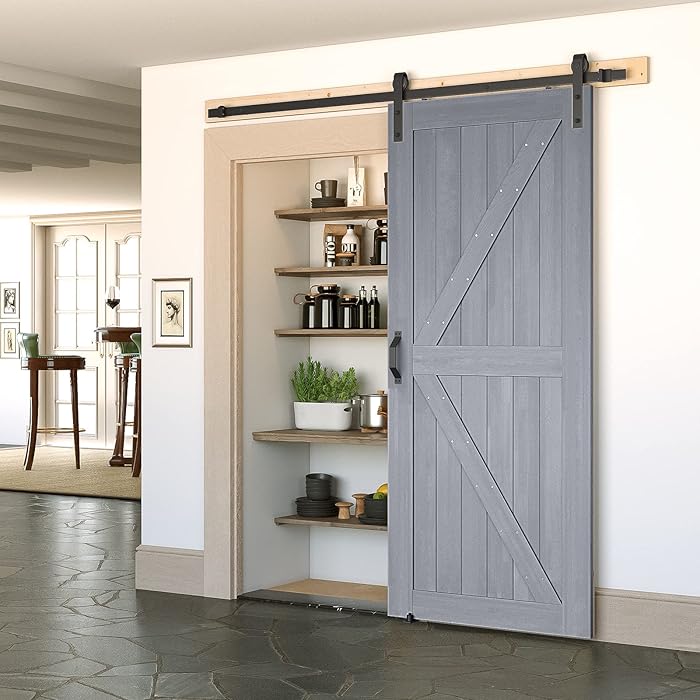 Buy GOLDENPOLEY 36'' x 84'' Sliding Barn Door with 6.6 FT Barn Door