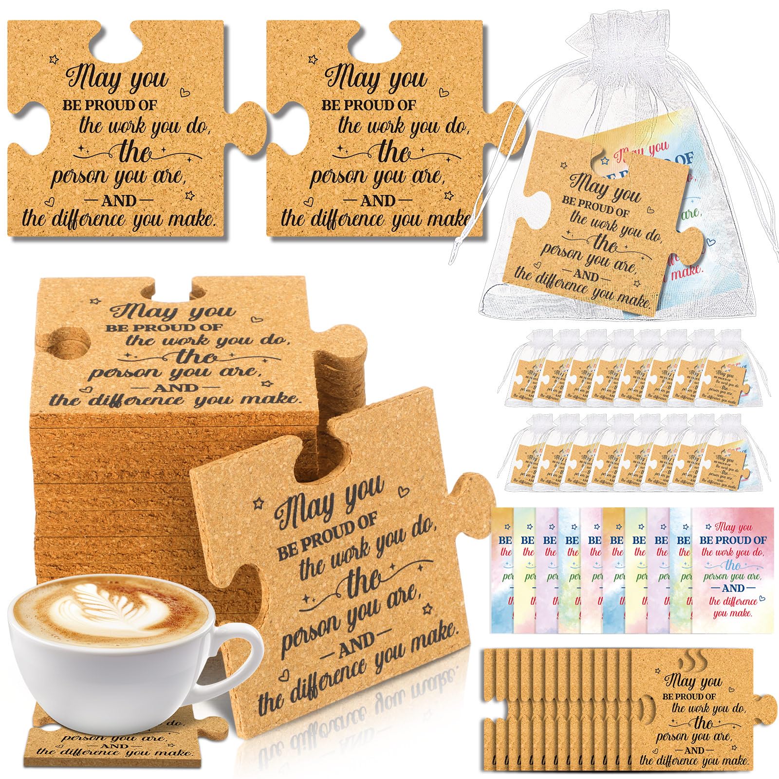 Dessous de verre puzzle pour pause café au bureau souvenir original pour collègues