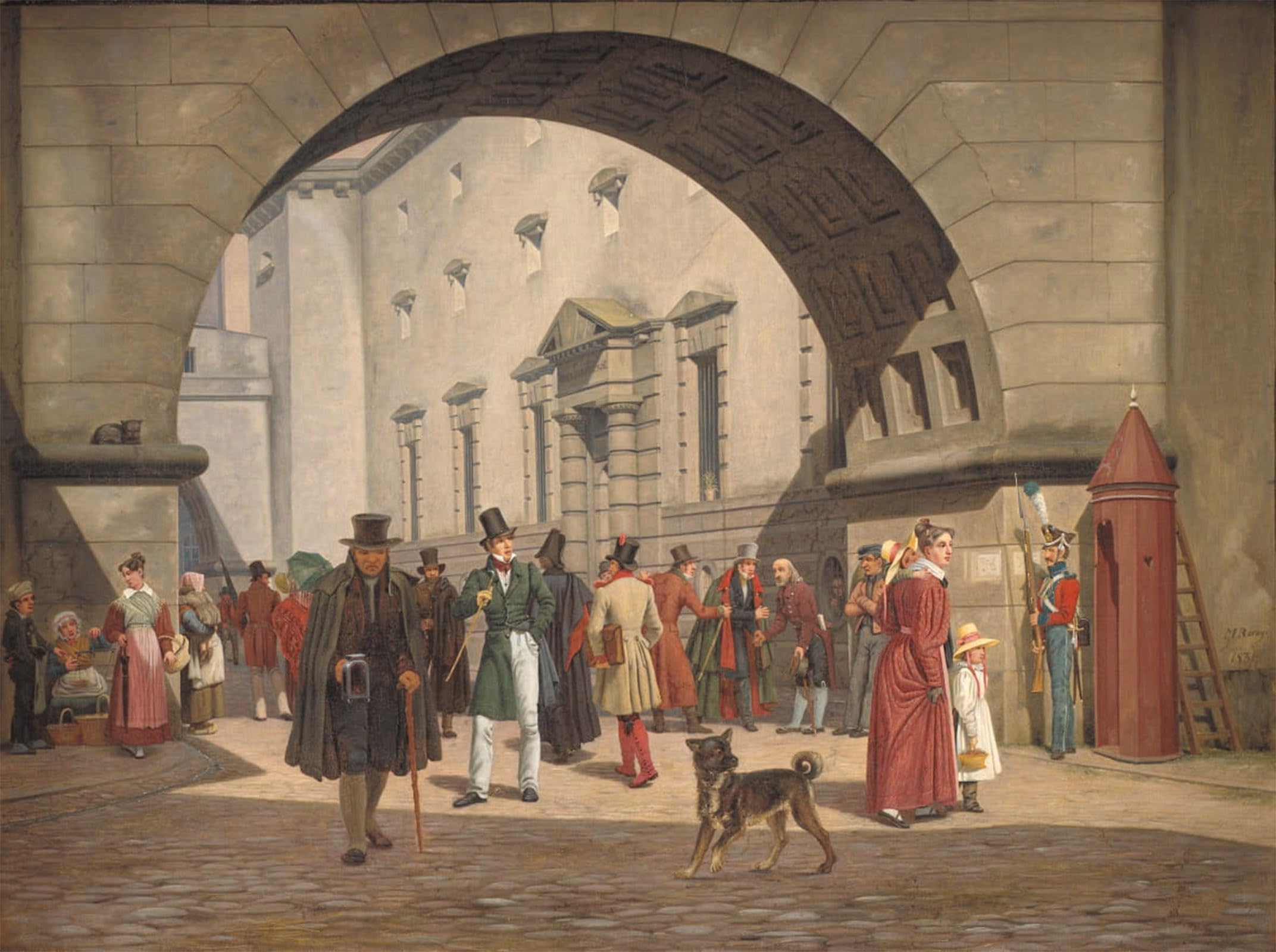 ARTXLXXBN Famous Print Painting Colorful Art Print the Prison of Copenhagen by Maritinus Rørbye Canvas Art Decorations for Home Decor 60x90cm