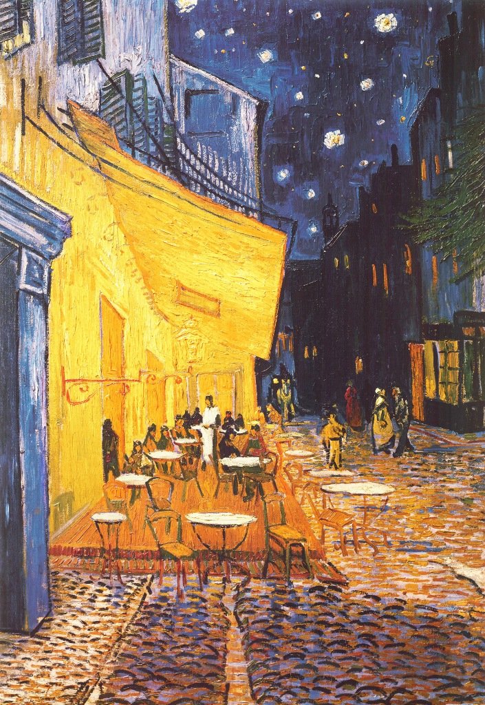 VON LILIENFELD® Foulard Soie Vincent van Gogh : Le café de nuit Femme Écharpe Art Cache-Nez