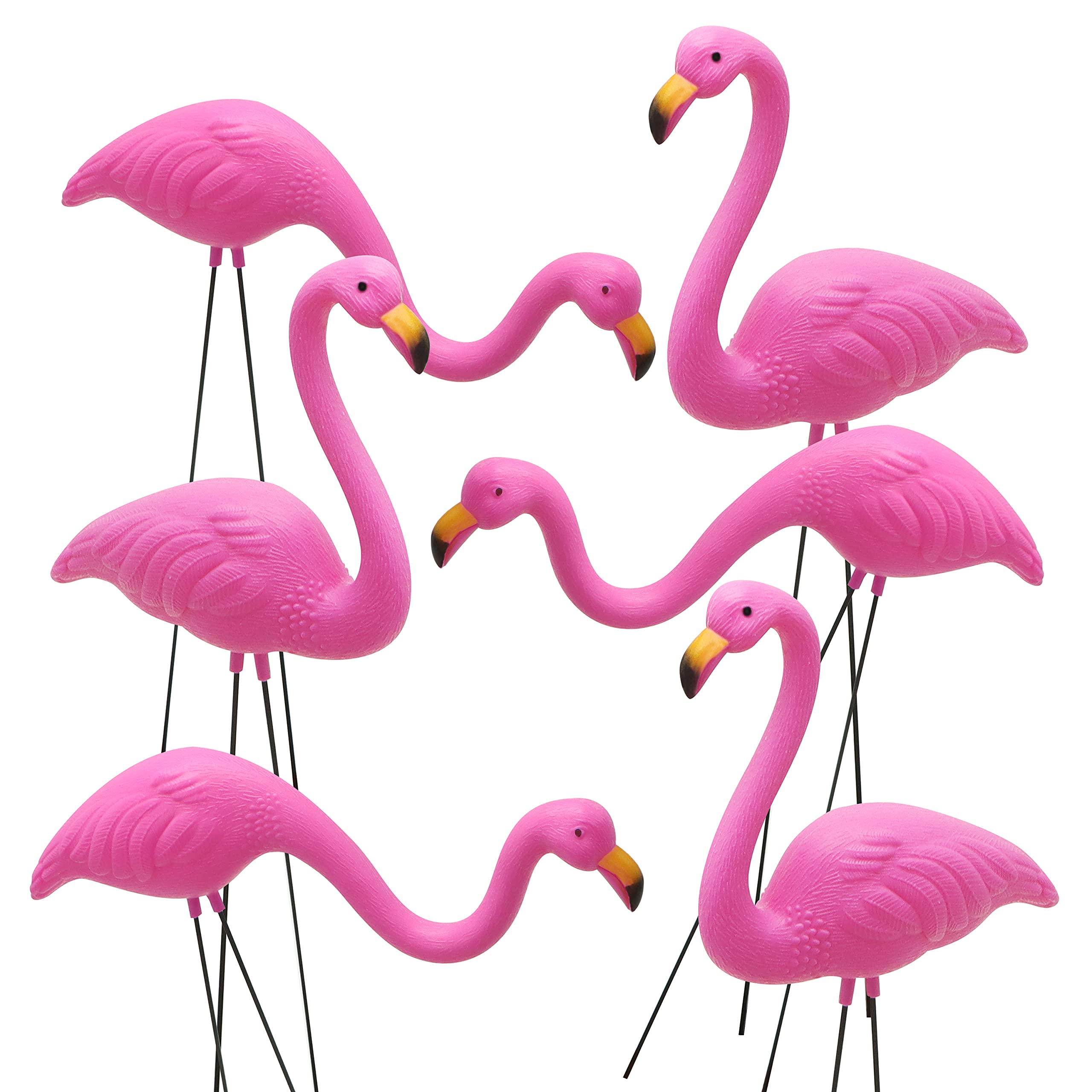 Buy JOYIN Set of 6 Small Pink Flamingo Yard Ornament Stakes Mini Lawn