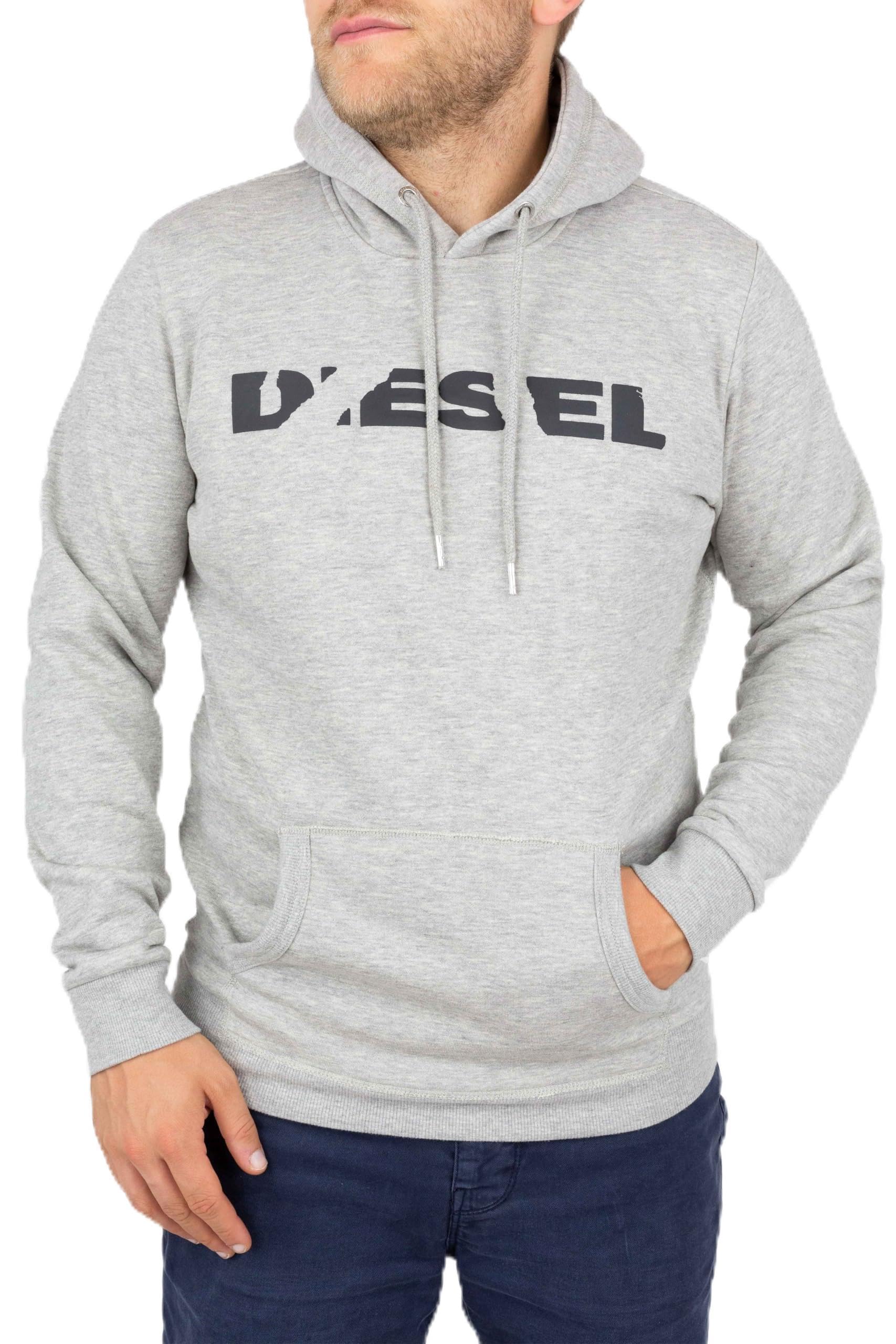 Diesel S-Agnes-Bro - Felpa da uomo con cappuccio, colore: grigio