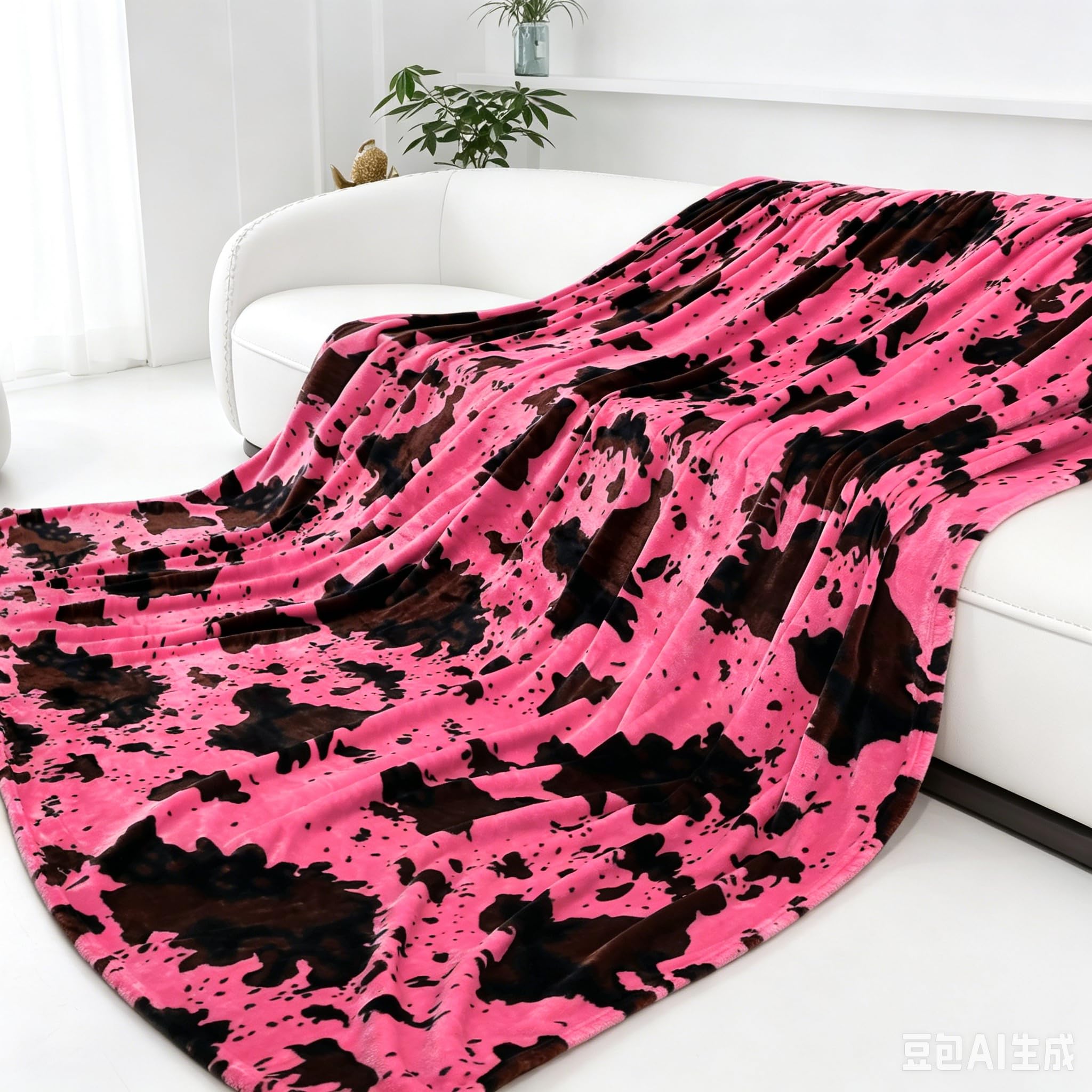 Hot Pink Blanket Queen Size, Extra Large Soft Warm Full Size Fleece Blanket for Couch Bed, Pink Bedroom Living Room Home Decor, 90x90 Inches