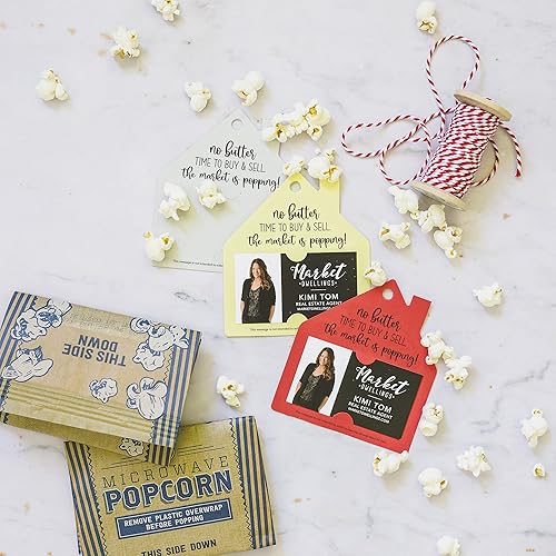 "No Butter Time to Buy & Sell. The Market is Popping" | Real Estate Popcorn Pop By Gift Tag | 1-GT004