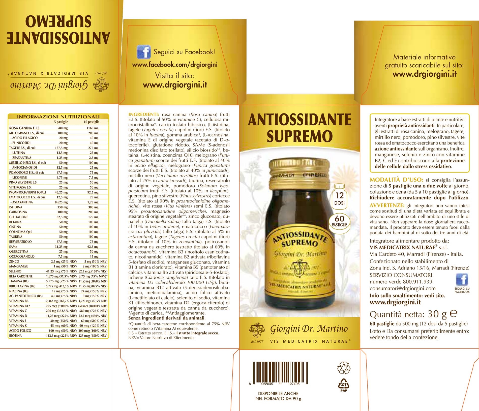 Dr Giorgini ANTIOSSIDANTE SUPREMO - 30 g