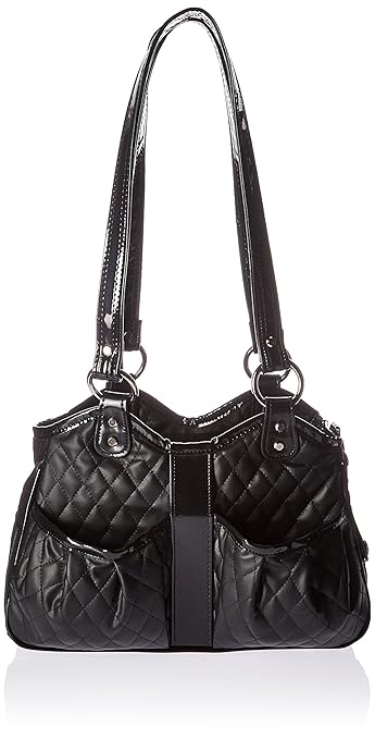 Petote Metro Quilted Luxe Pet Carrier, Petite, Black