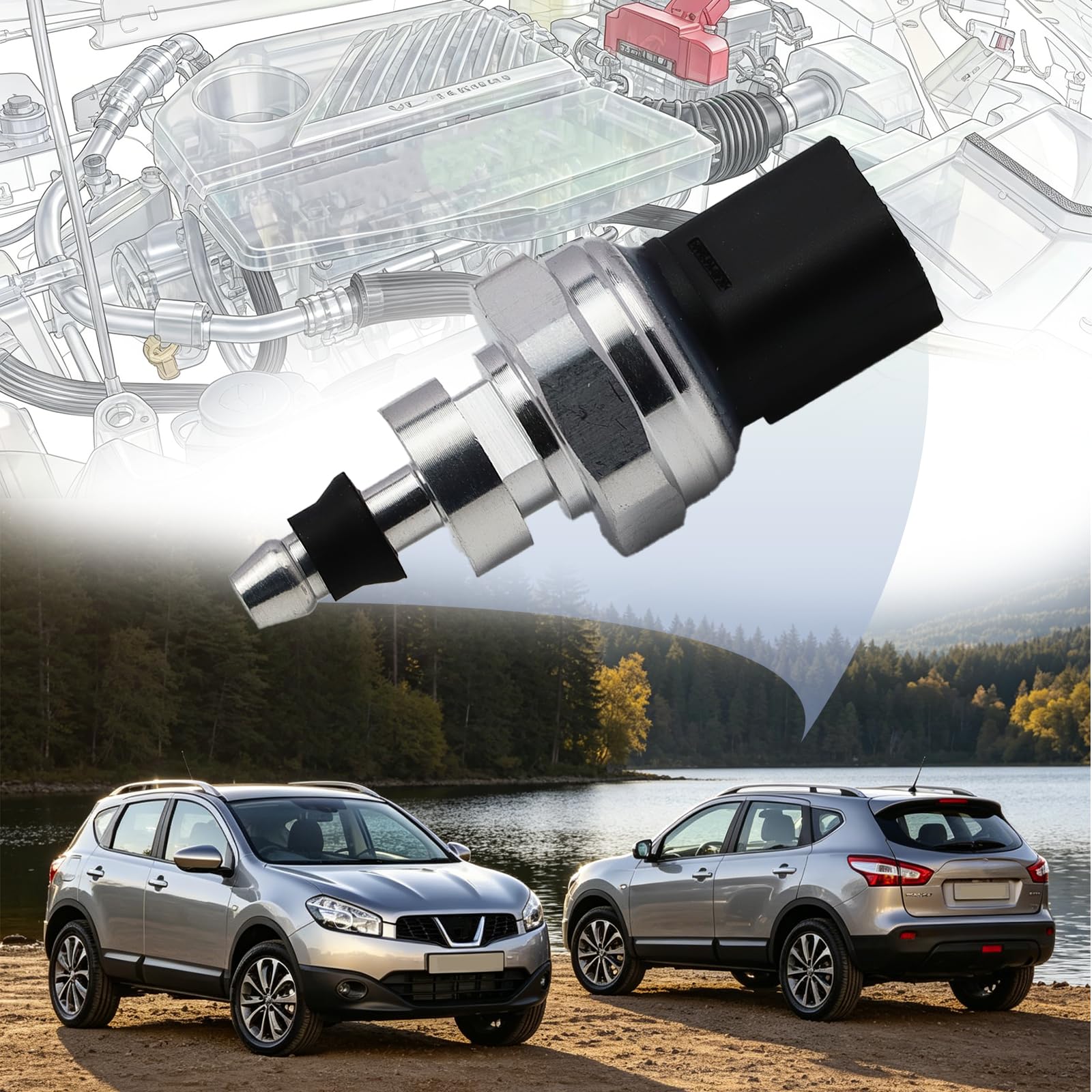 Sensore di pressione dei gas di scarico del turbocompressore per Movano II Vivaro Renault Grand Scenic MK3 Nissan Qashqai 8201000764, 8200443536