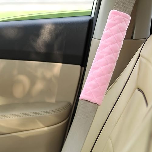 Miniatura 3 de Amooca Funda suave para cinturón de seguridad de automóvil, 2 cojines para cinturón de seguridad, 2 unidades para una conducción más cómoda, ajuste