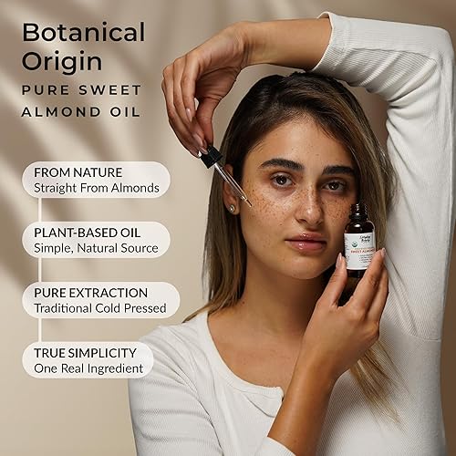 Miniatura 6 de Aceite orgánico de almendras dulces  100% puro, prensado en frío, sin refinar, certificado orgánico por la USDA, botella de vidrio ámbar con