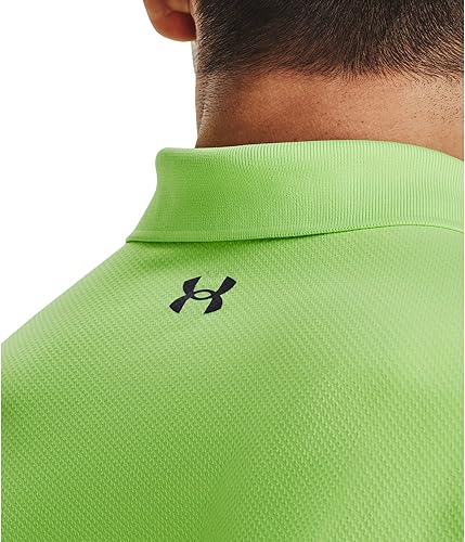 Vista 4 de Under Armour Polo para hombre Nylon y Mezcla de Elastano (as1, Alpha, L, Regular, Quirky LimePitch Grey 752), Lima