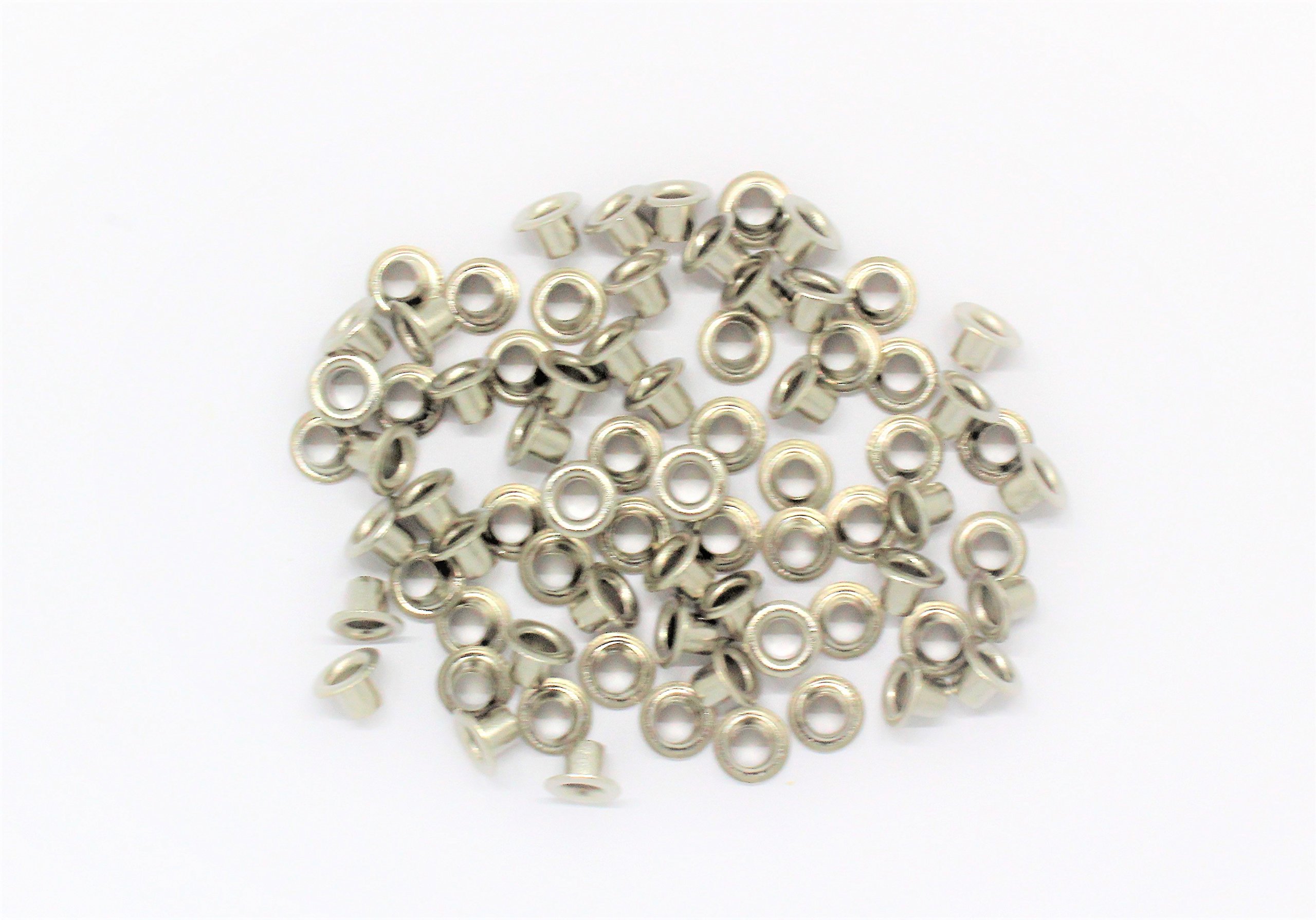 Nimida® Multipurpose Eyelet/Grommet Without Washer Made of Brass, Colour – Silver,Size Outer Dia 6 mm, Inner Dia 3 mm, Outer Height 4 mm and Inner Height – 2.5 mm. Pack of 100-image-46