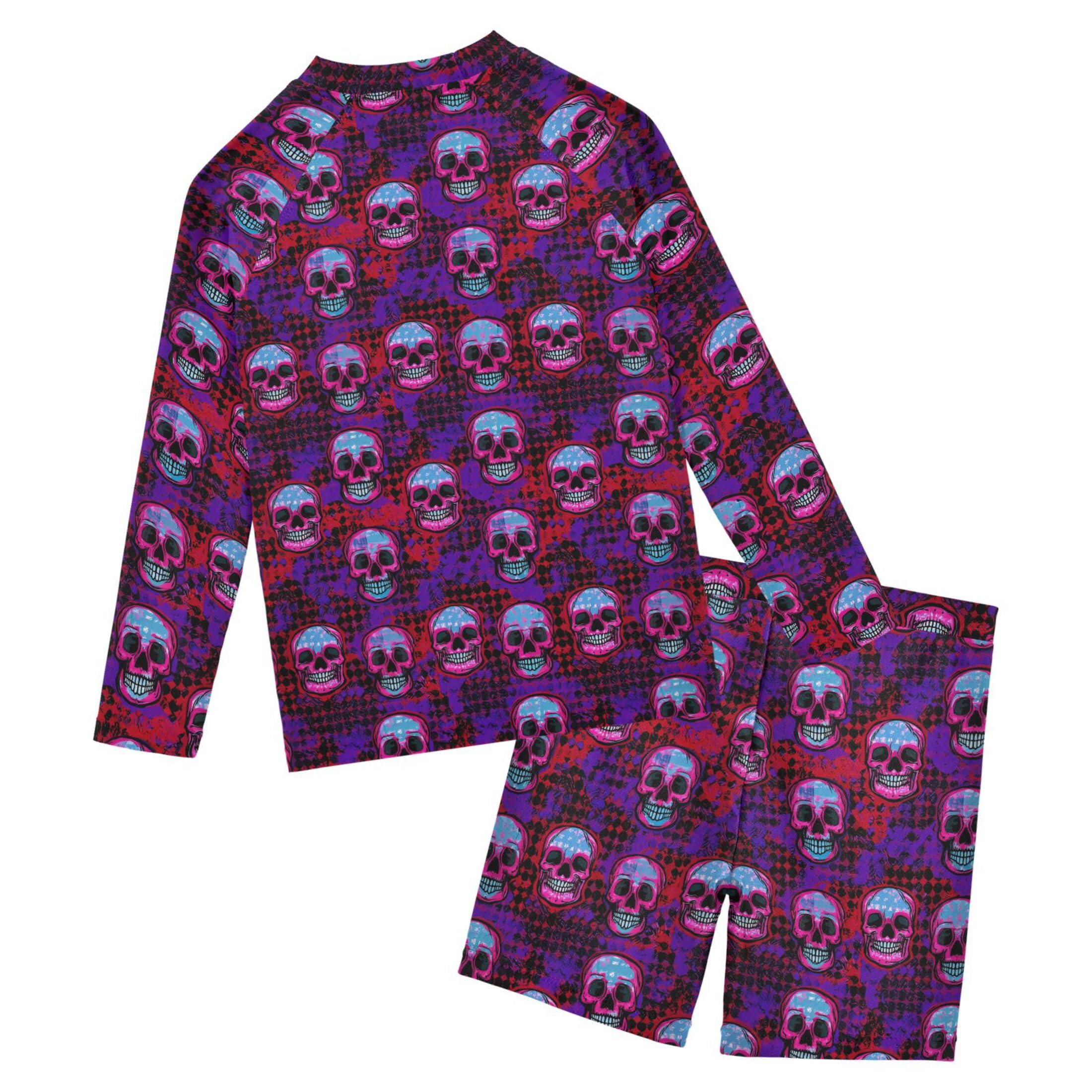 Skull Baby Boys' Toddler Long Sleeved Rashguard Swim Bathing Suit Set B0404353