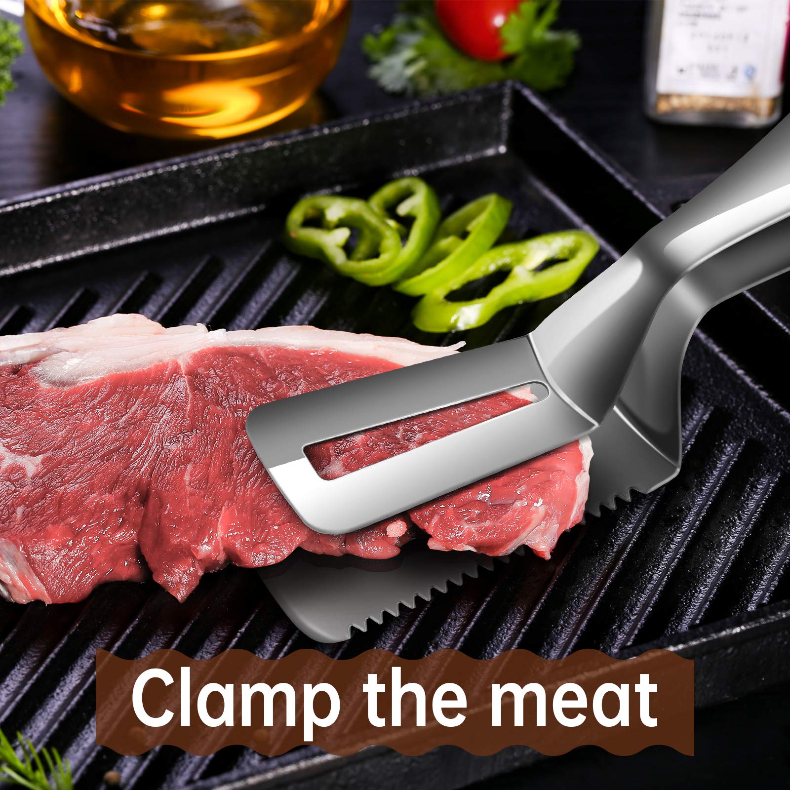 PINCE POISSON Premium En Acier Inoxydable Pelle Frire Steak Performance