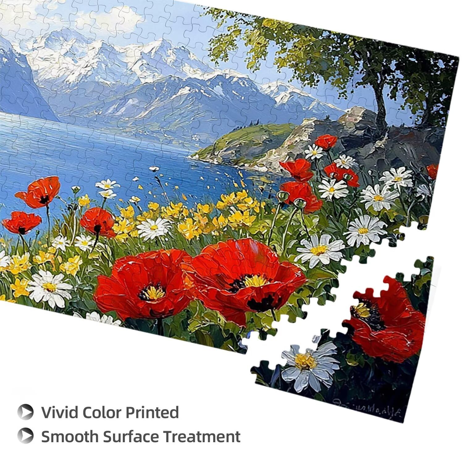 Puzzle dla dorosłych 1692 sztuk, puzzle krajobrazu jeziora, trudne, wymagające, puzzle idealnie pasują, napis na plecach, bez pudru, prezent dla seniorów (179x31cm) v377