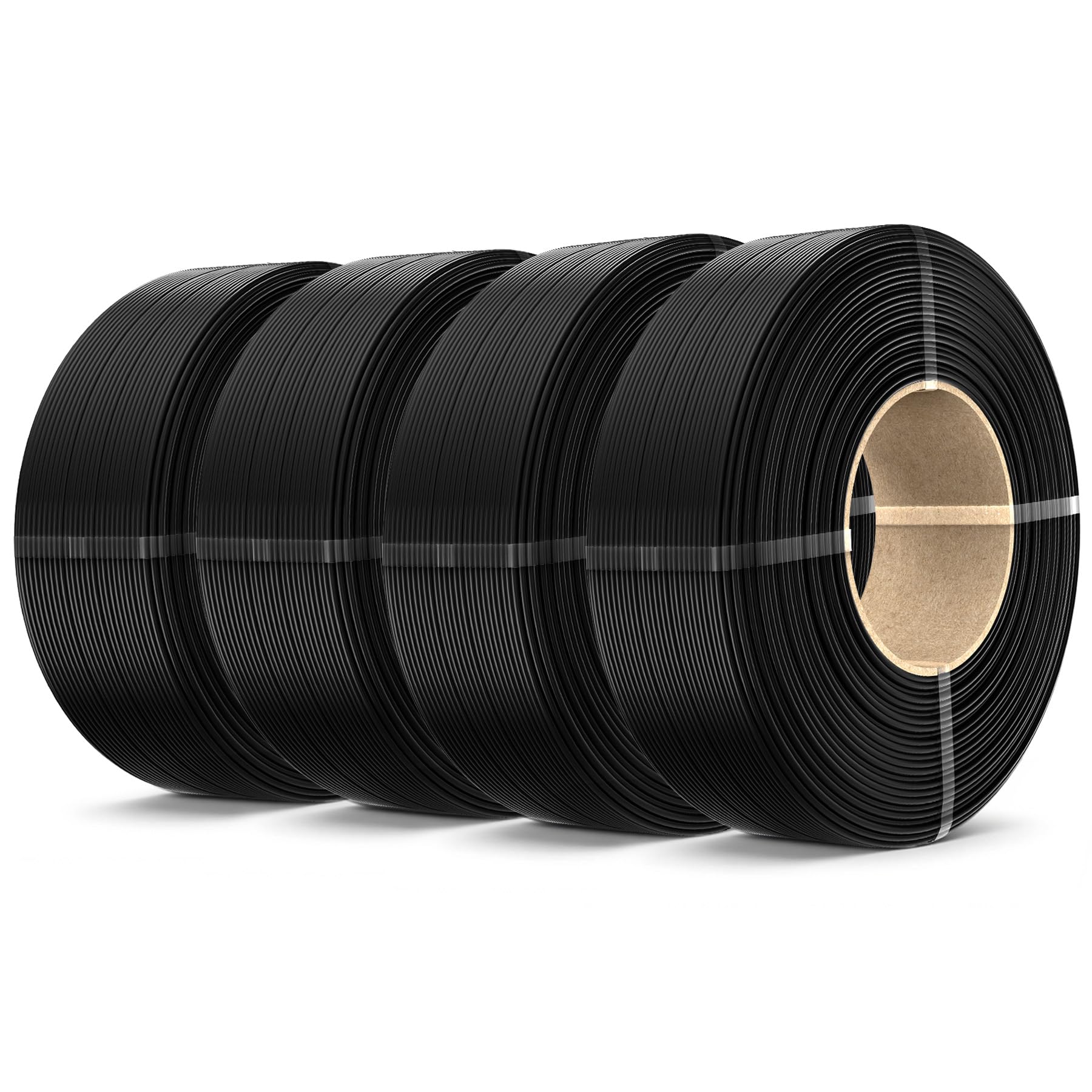 SUNLU Recarga de Filamento PLA+2.0 4kg, Filamento PLA+ de alta resistencia, sin bobina, de 1,75 mm, Compatible con Impresoras 3D Bambu Lab, 1kg/Bobina, 4 x Negro