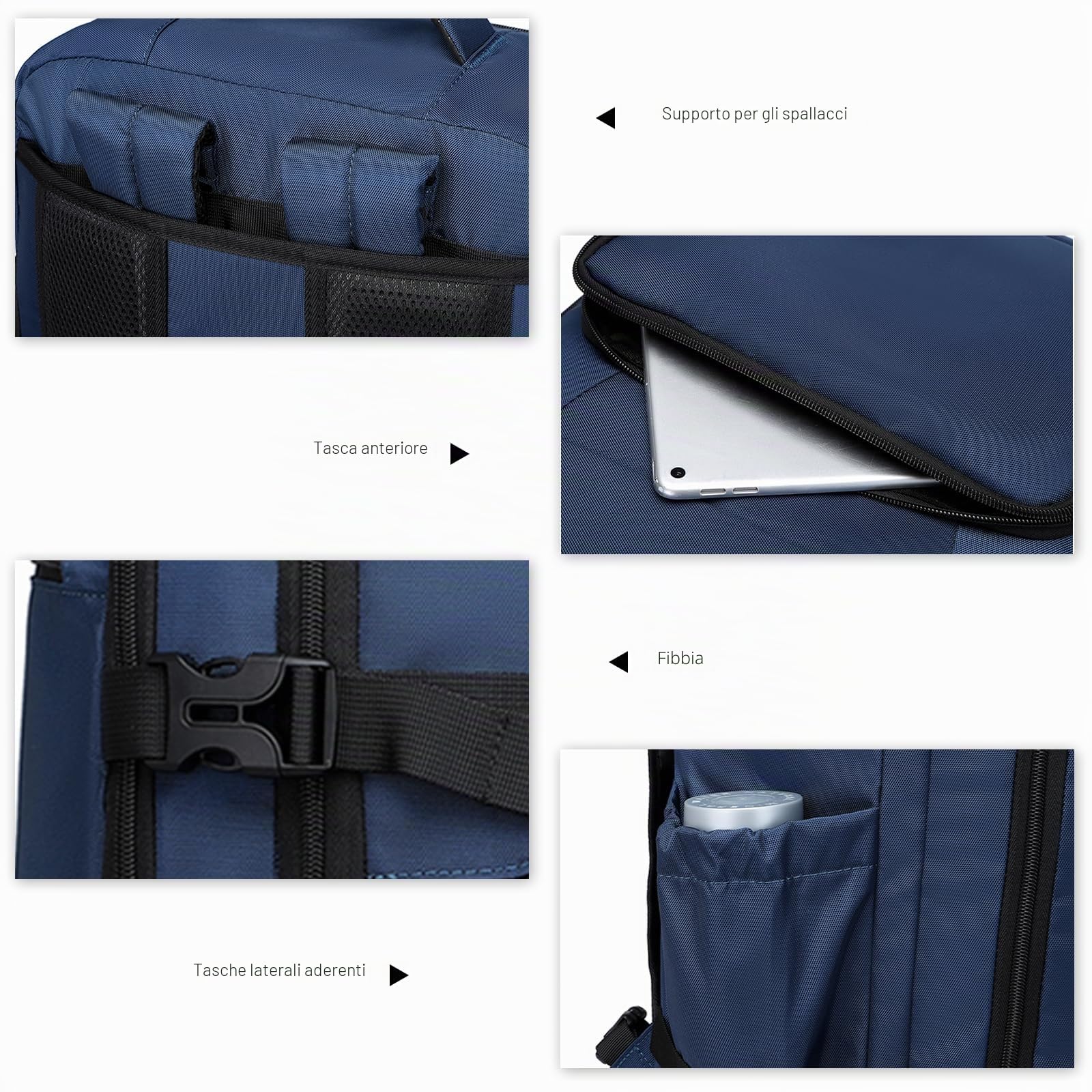 Kono Borsa da cabina 55 x 35 x 20 cm bagaglio a mano zaino da viaggio borsa a tracolla da viaggio 38 l