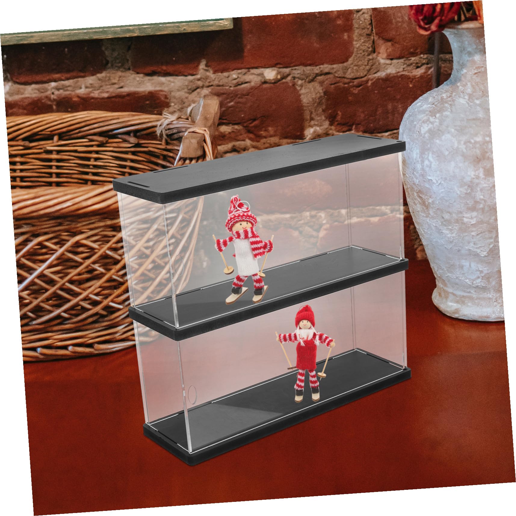 Toyvian Vitrine Acrylique Transparente Double Niveau pour Collectionneurs, Grosse Capacité, Protection Anti-poussière, Présentation Figurines Bubble Mart, Rangement Jouets, Boîte