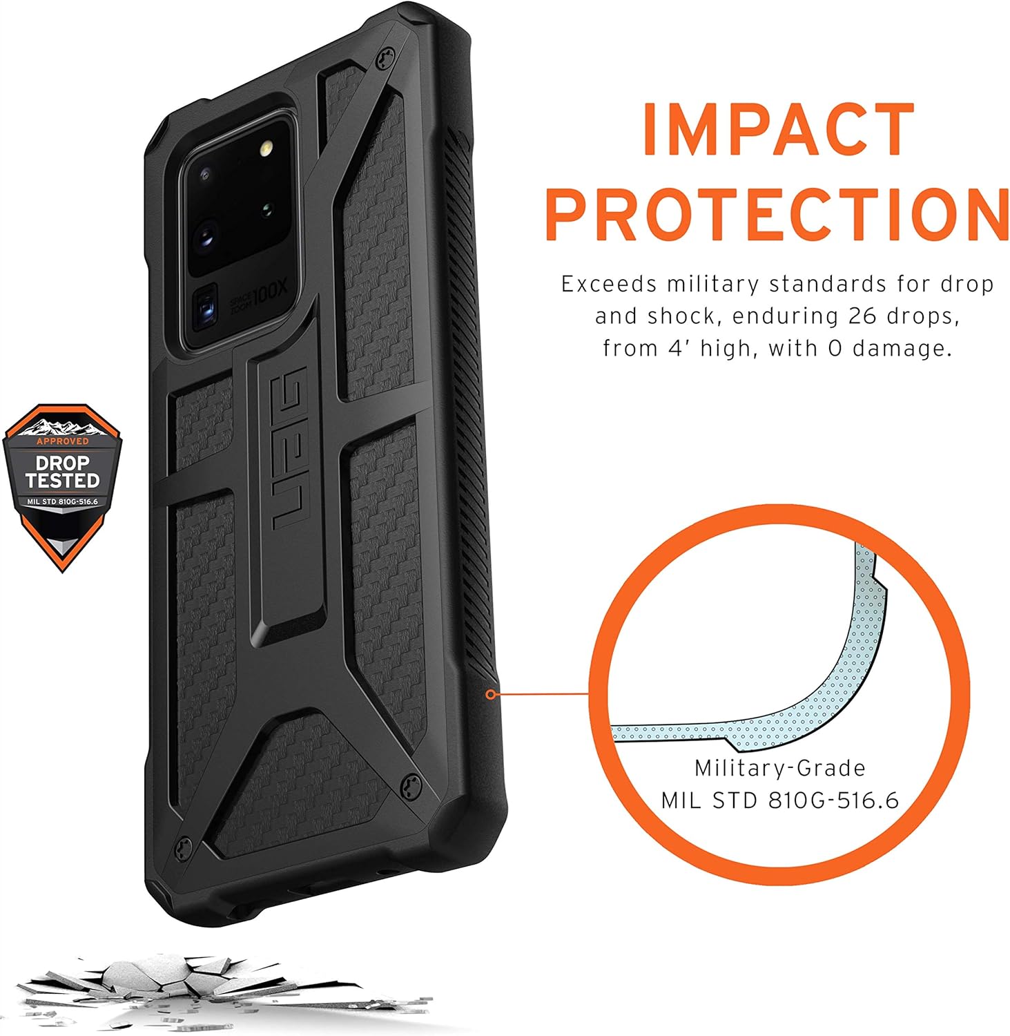 Suреr Sаlе 🛒 URBAN ARMOR GEAR UAG Samsung Galaxy S20 Ultra Case [6.9-inch Screen] Monarch [Carbon Fiber] Rugged Shockproof Military Drop Tested Protective Cover