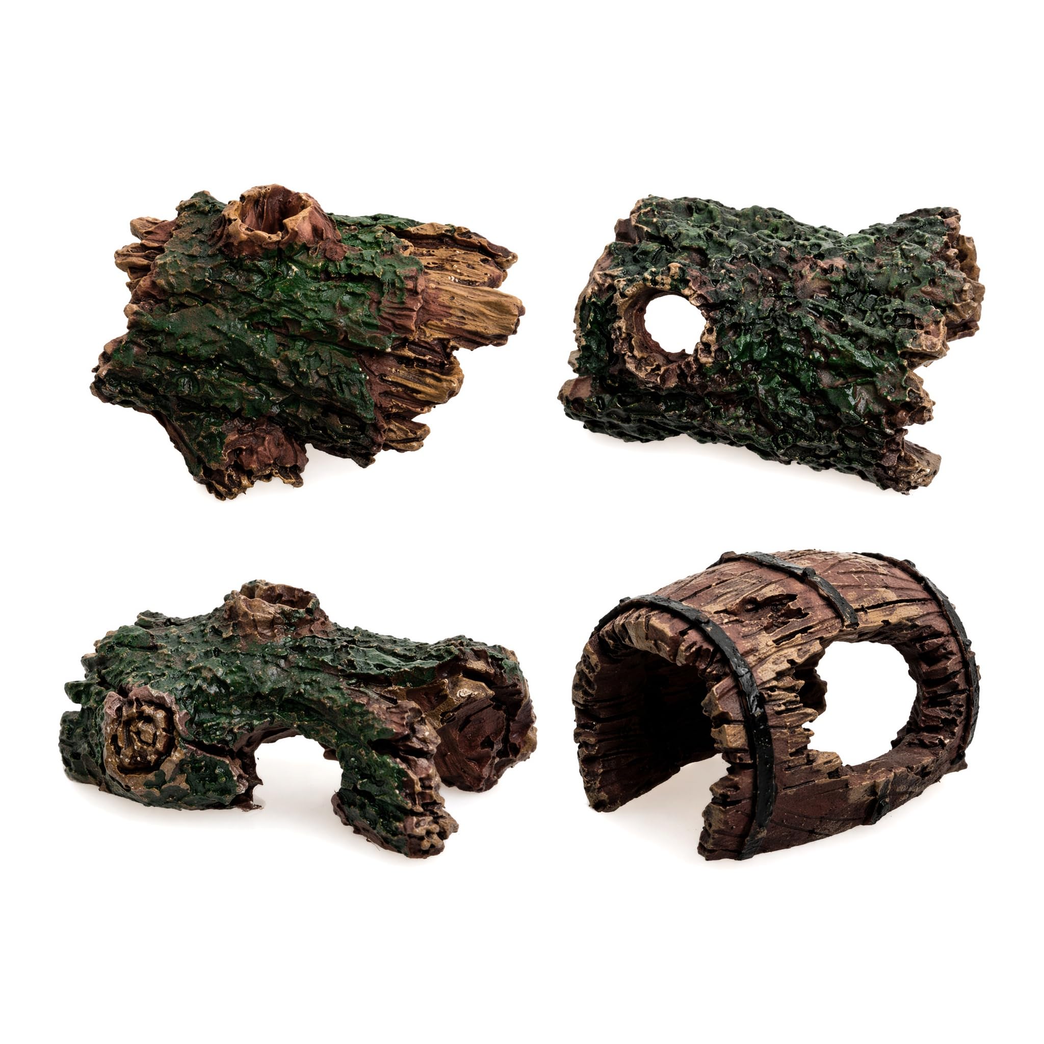 QIANSSE Fish Tank Decorations Resin Aquarium Wood Ornaments