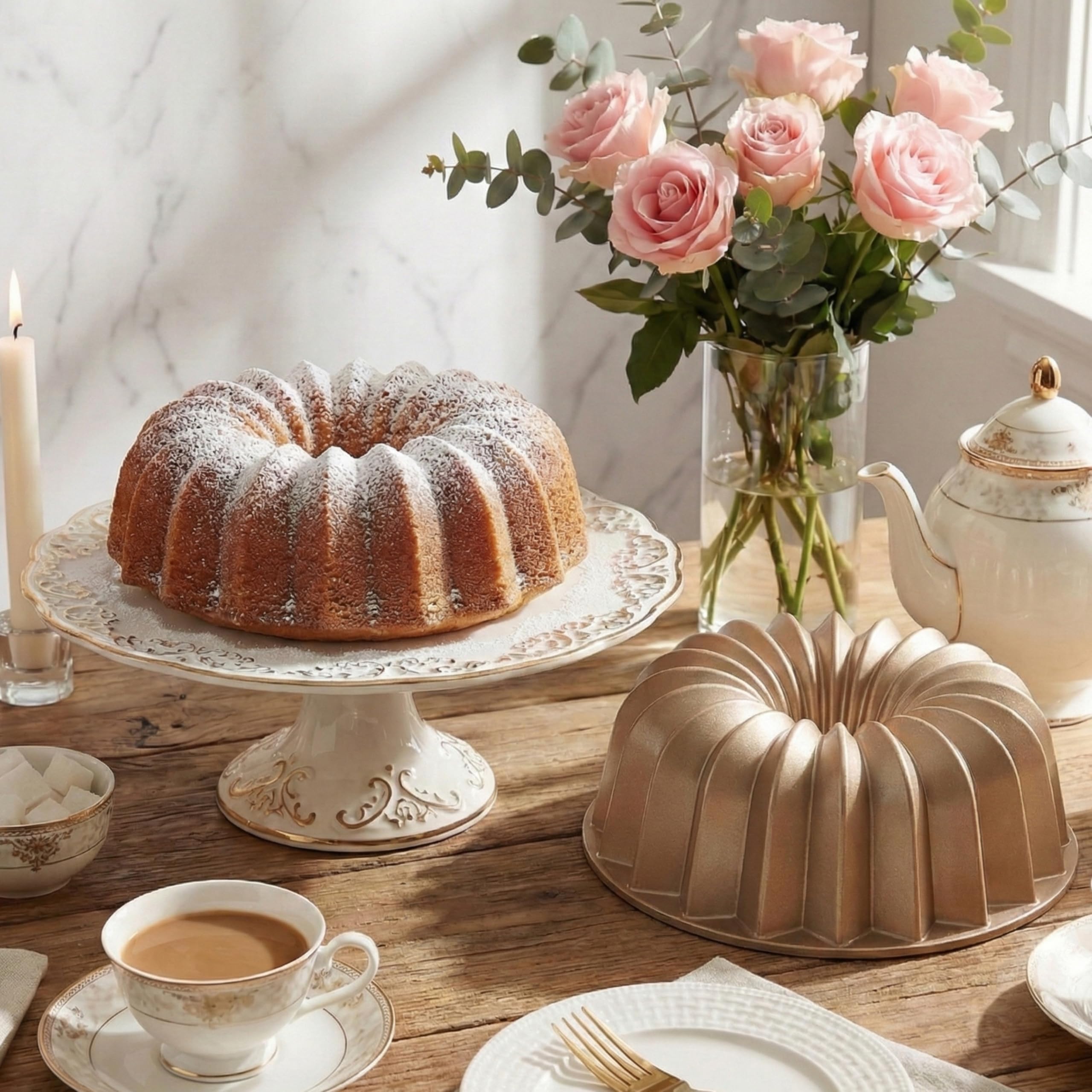 Erreke Moule à Gâteau avec Double Revêtement Antiadhésif, Gleam | Moule Kouglof. Moule Gateau. Aluminium Moulé Résistant. Savarin Cuisson Uniforme. Pour Pâtisserie. Flan. Pudding. Gelée