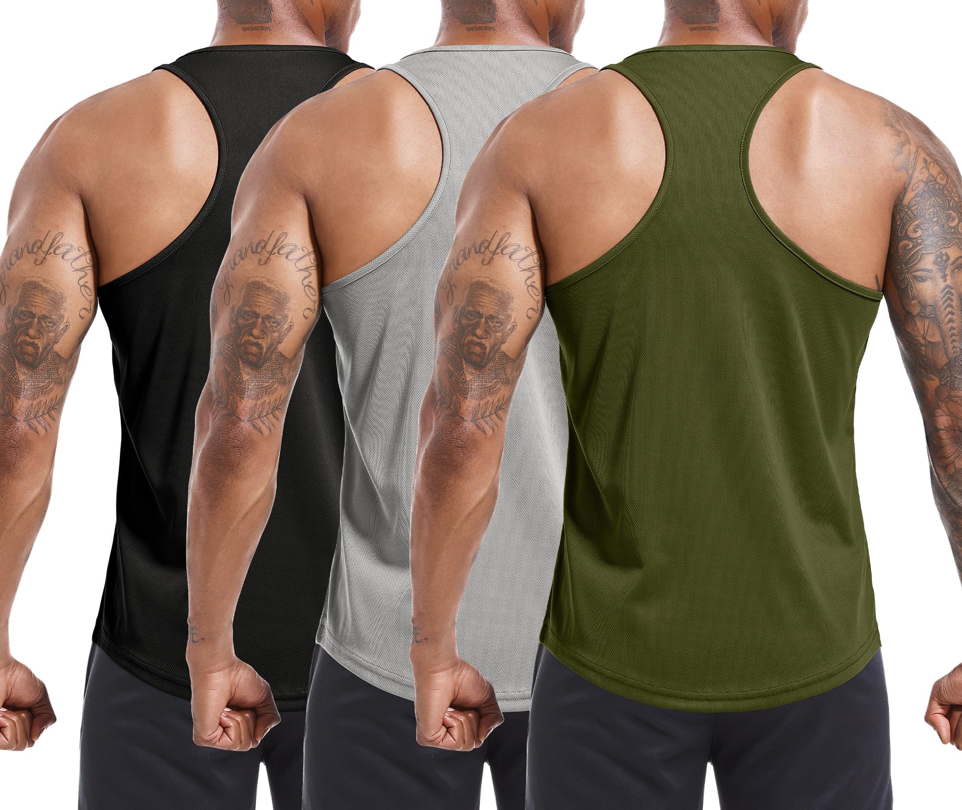 Holure 3er Pack Tank Top Herren, Achselshirts Sport Ärmelloses Shirt Unterhemd Fitness Sleeveless T-Shirt für Training Fitness Bodybuilding Vest