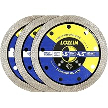 LOZLIN 4.5 Inch 3Pcs Diamond Saw Blades, Angle Grinder Cutting Disc for Tile Marble Quartz Granite Concrete Brick, Ideal for Construction Renovation Home DIY Masonry Work