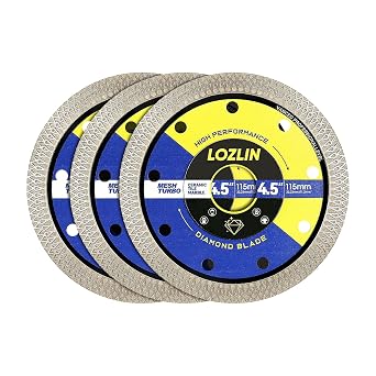 4.5 Inch 3Pcs Diamond Saw Blades, Angle Grinder Cutting Disc for Tile Marble Quartz Granite Concrete Brick, Ideal for Construction Renovation Home DIY Masonry Work