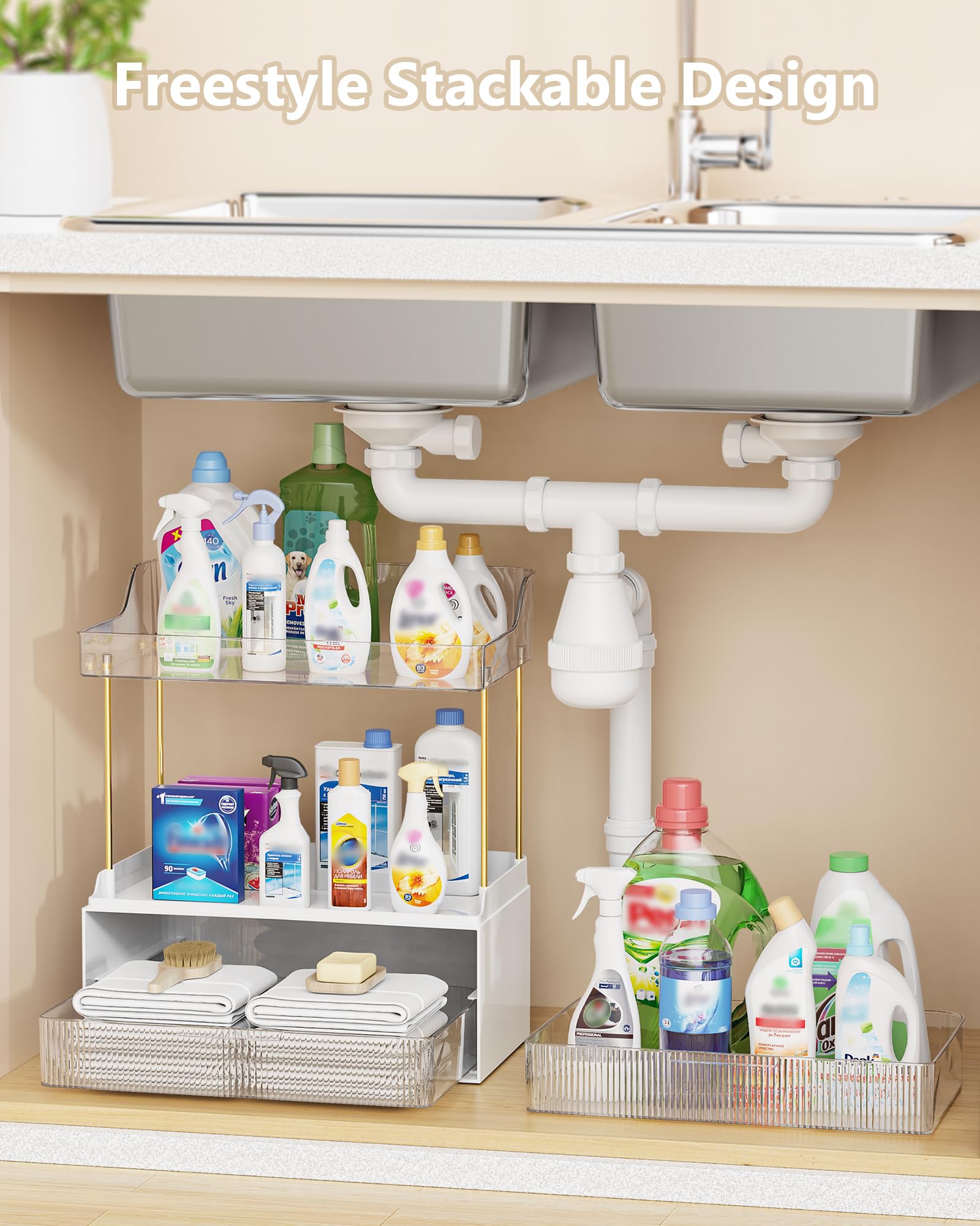 Anylady Bathroom Organizers and Storage, Makeup Organizer (Sturdy Durable Attractive), Ideal for Vanity, Countertop, Counter, Perfume, Skincare, Cabinet, Cosmetic, Dresser Organizer (Gold)