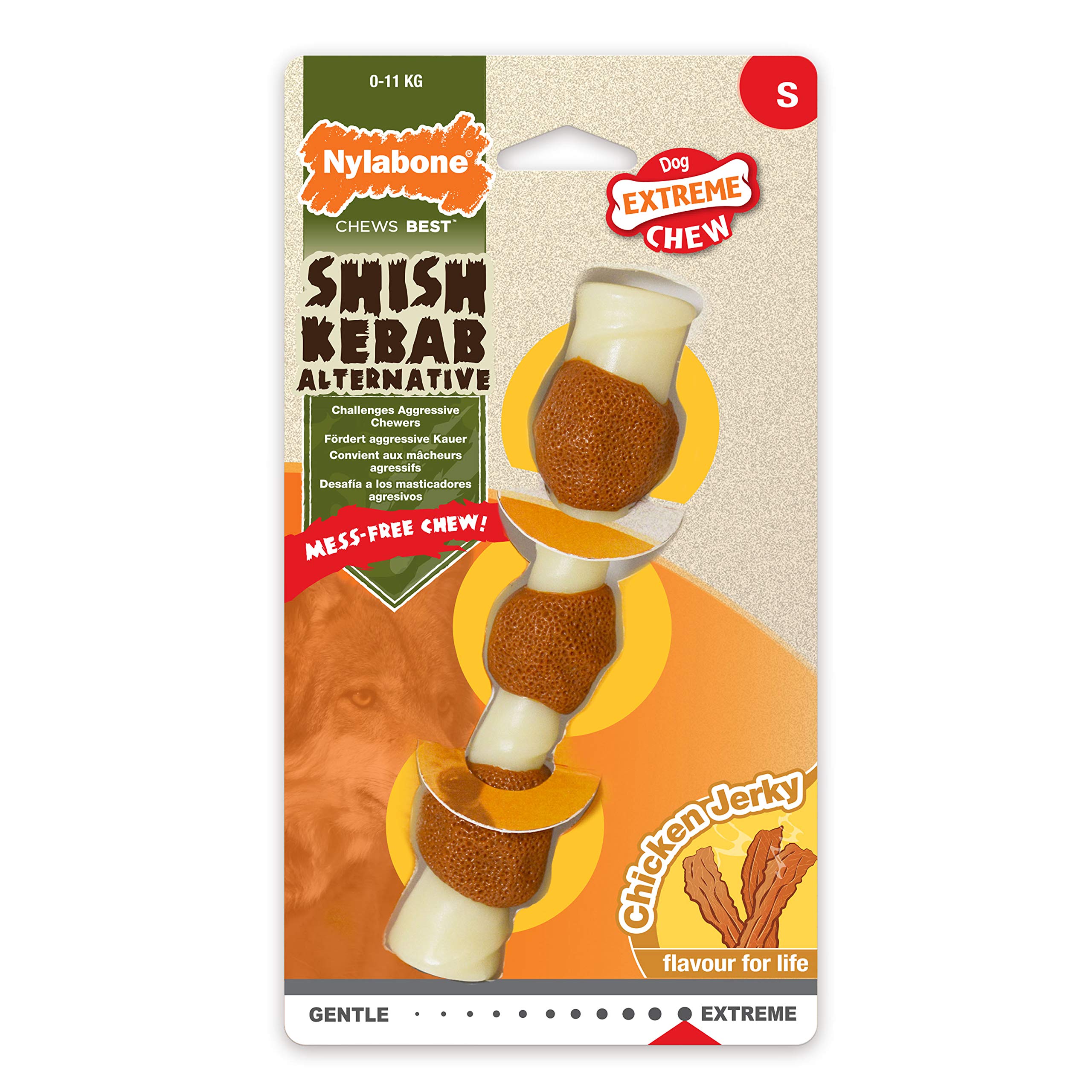 Nylabone Juguete masticable en Forma de Hueso para la higiene Dental de Perros con mordida agresiva 119.1 g