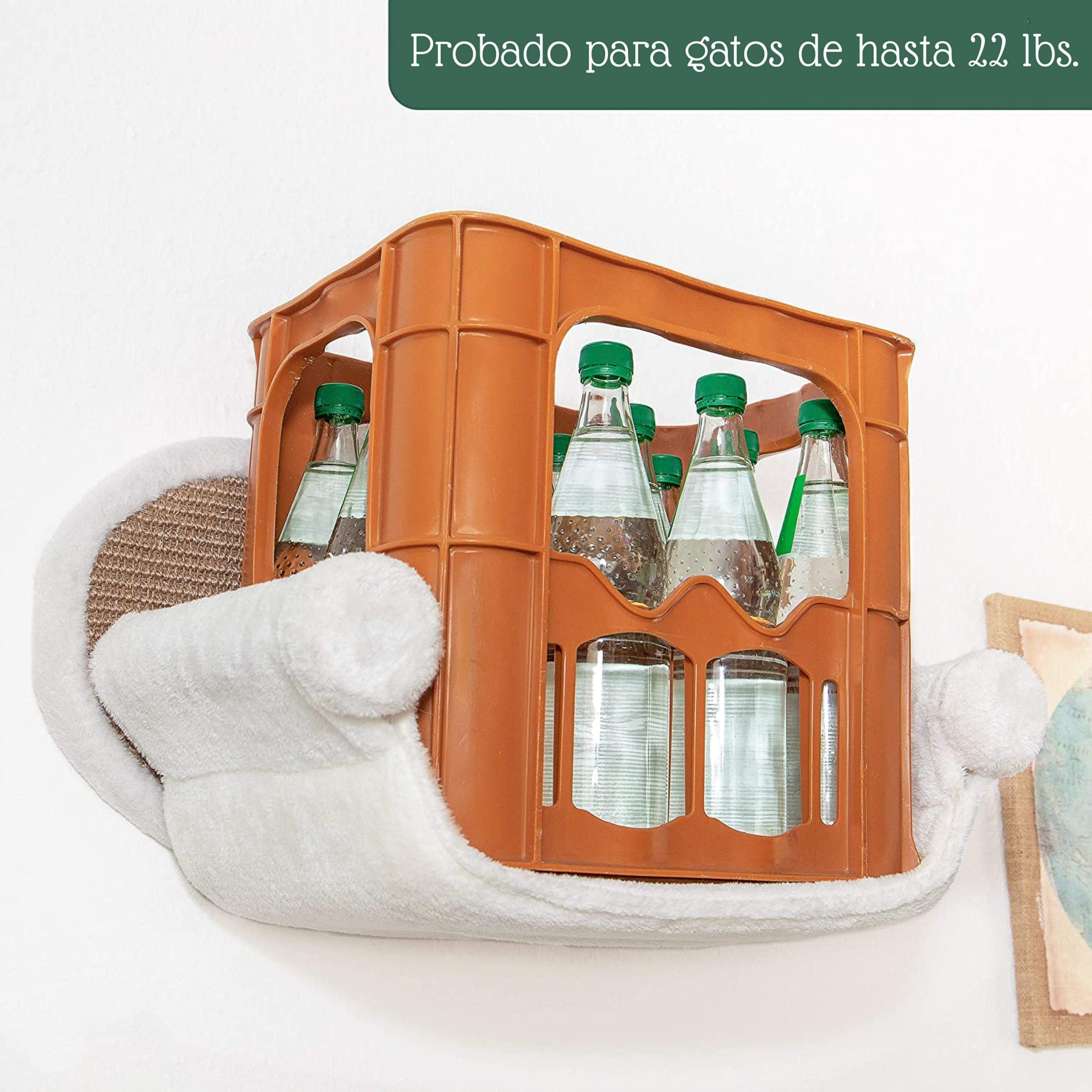 Pfotenolymp® Hamaca para Gatos de hasta 10 kg | Montaje en Pared | Alta Estabilidad | Horas de diversión contra arañazos | higiénico y fácil de Limpiar | Respetuoso con el Medio Ambiente | fácil