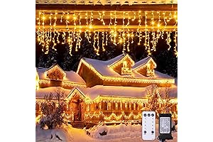 JMEXSUSS 400 LED Icicle Lights Indoor Warm White