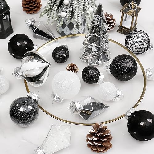 Miniatura 9 de Juego de Adornos de Bolas de Navidad, 34 piezas de adornos de Navidad de plástico transparente irrompibles para decoración colgante del árbol de