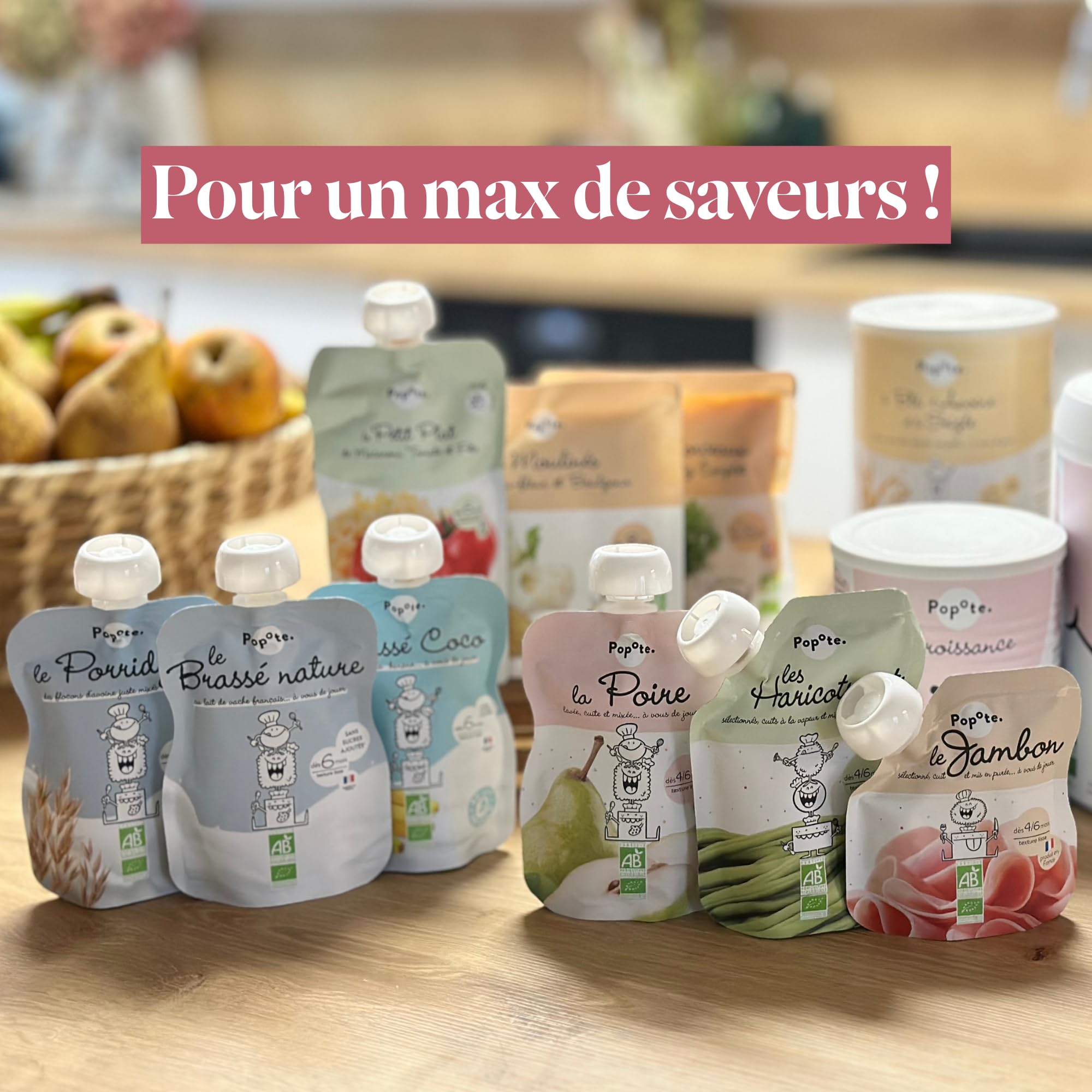 POPOTE - Compote de Bananes Bio - Dès 4/6 Mois - Gourde Individuelle 120g - Recette Lisse, Onctueuse - Première Découverte Fruitée - Gouter, Dessert - Format Pratique à Emporter - Pack 10 x 120g - 5