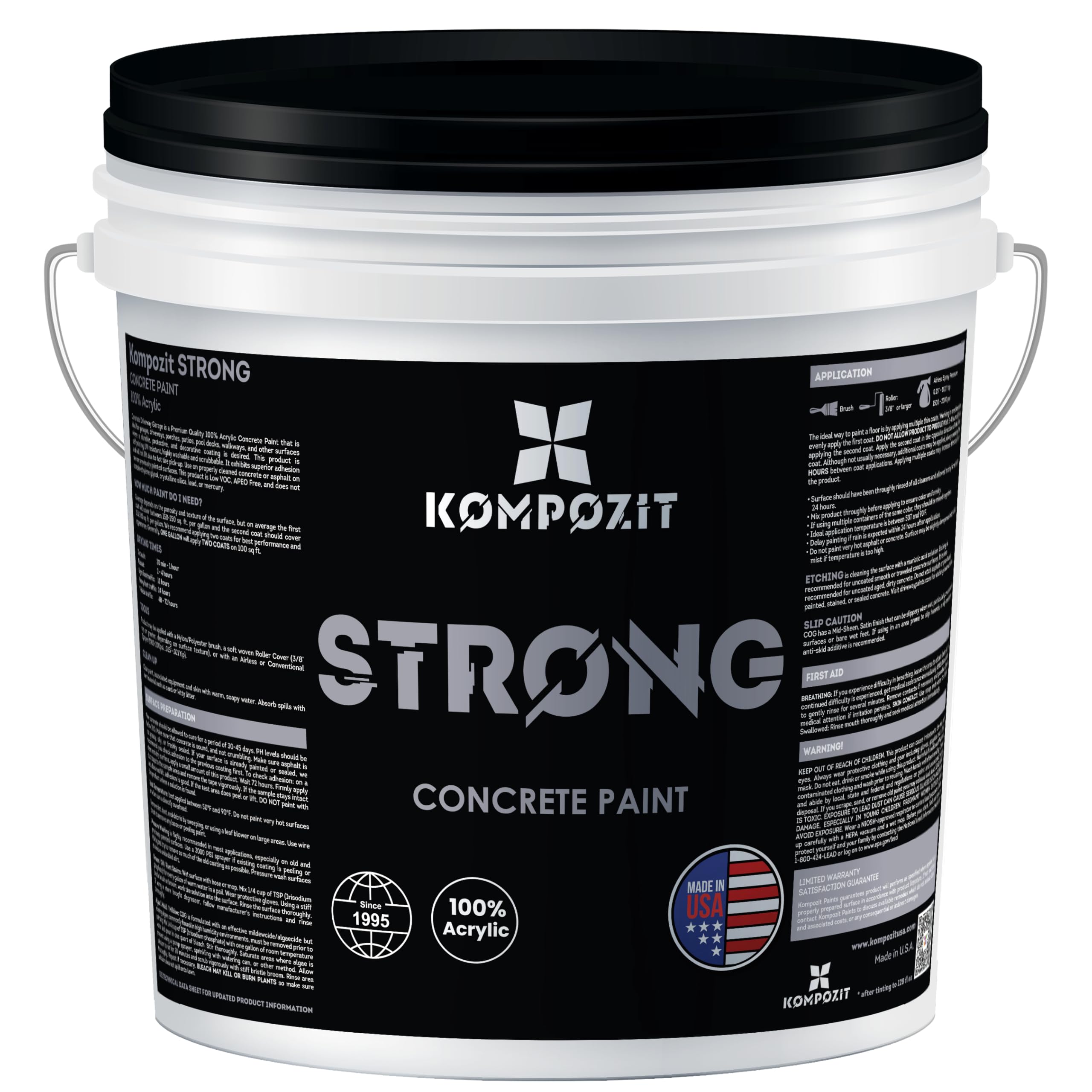 KOMPOZIT Acrylic Concrete and Garage Floor Paint in Satin Dove Gray