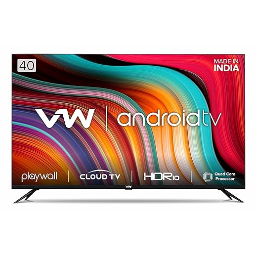 VW 101 cm (40 inches) Playwall Frameless Series Full HD Android Smart LED TV VW40F1 (Black)