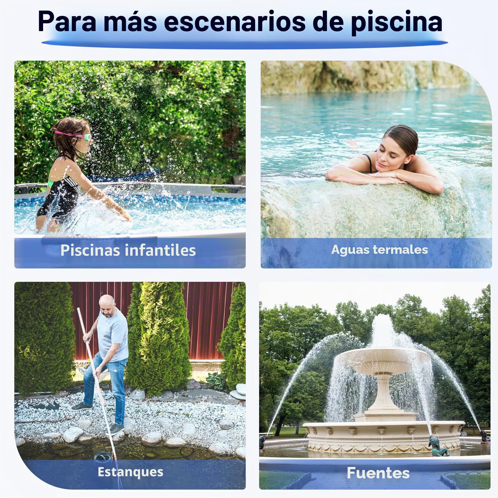 WELDUN Red para Piscina, Red para Skimmer de Piscina con Bolsa Profunda de Doble Capa, Red para rastrillo y Skimmer de Hojas para Piscina con Malla Fina, Azul (sin Poste)