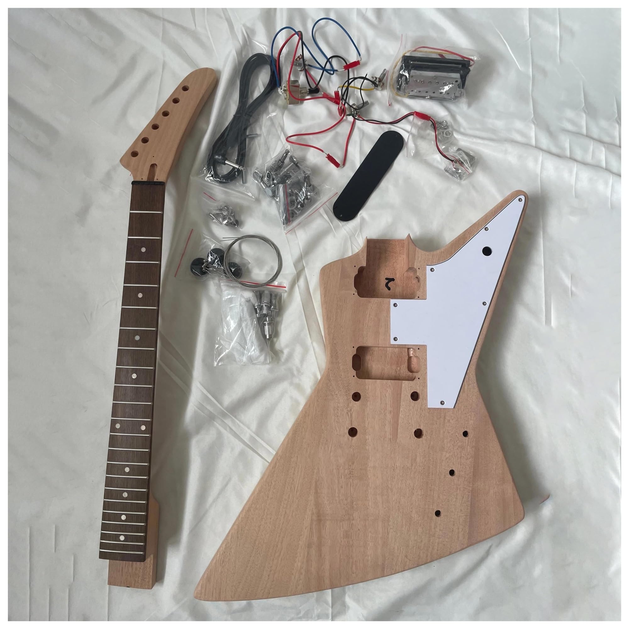 Unfinished Guitar Body DIY Electric Guitar Kits 22Fret Mahogany Body HH Pickups